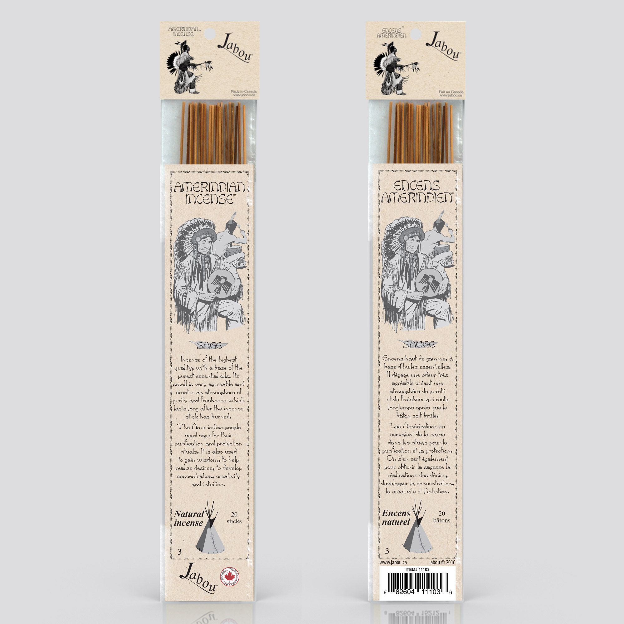 Jabou™ Amerindian #03 Sage Incense