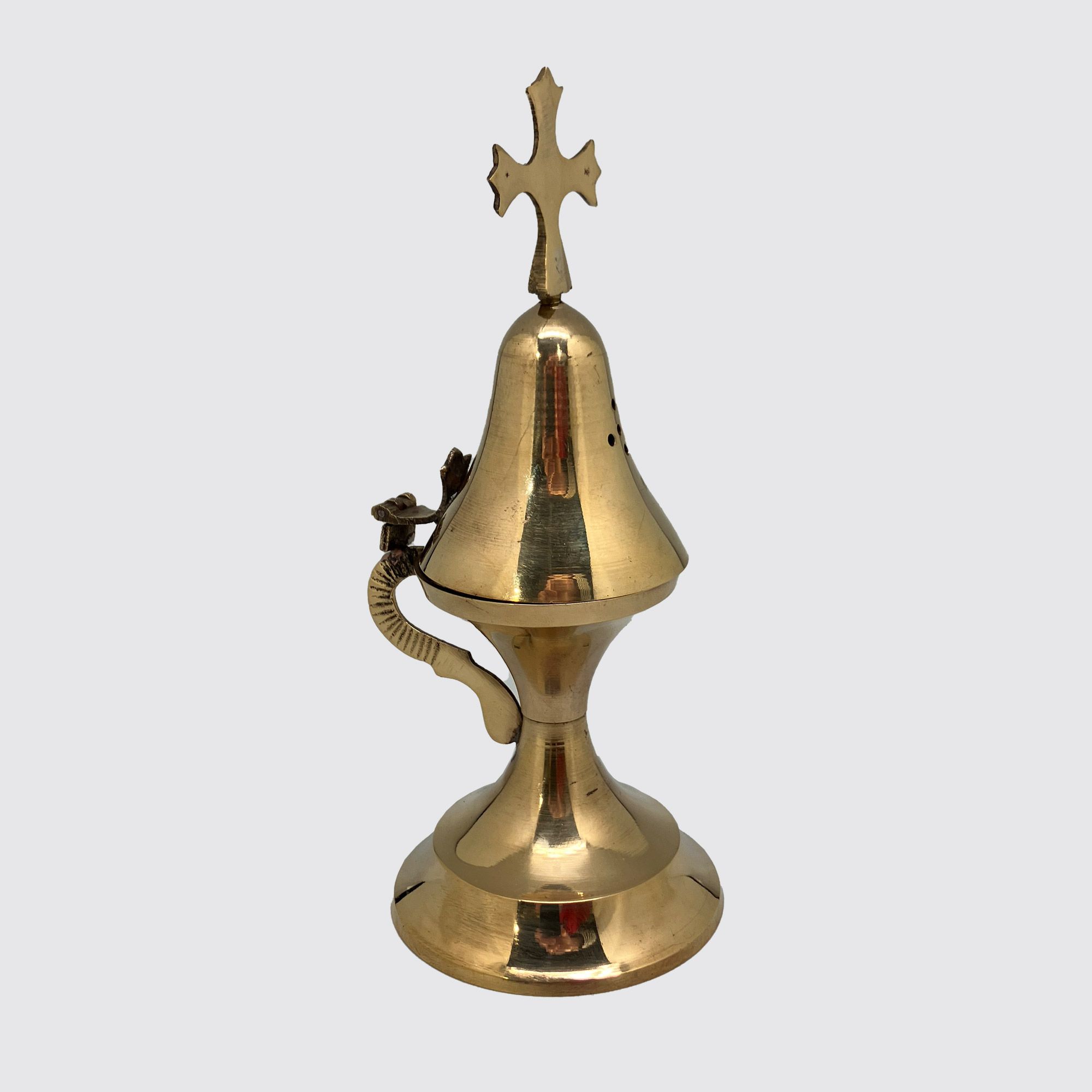 Brass Resin Charcoal Burner, H: 7'',  D: 2'', #21146