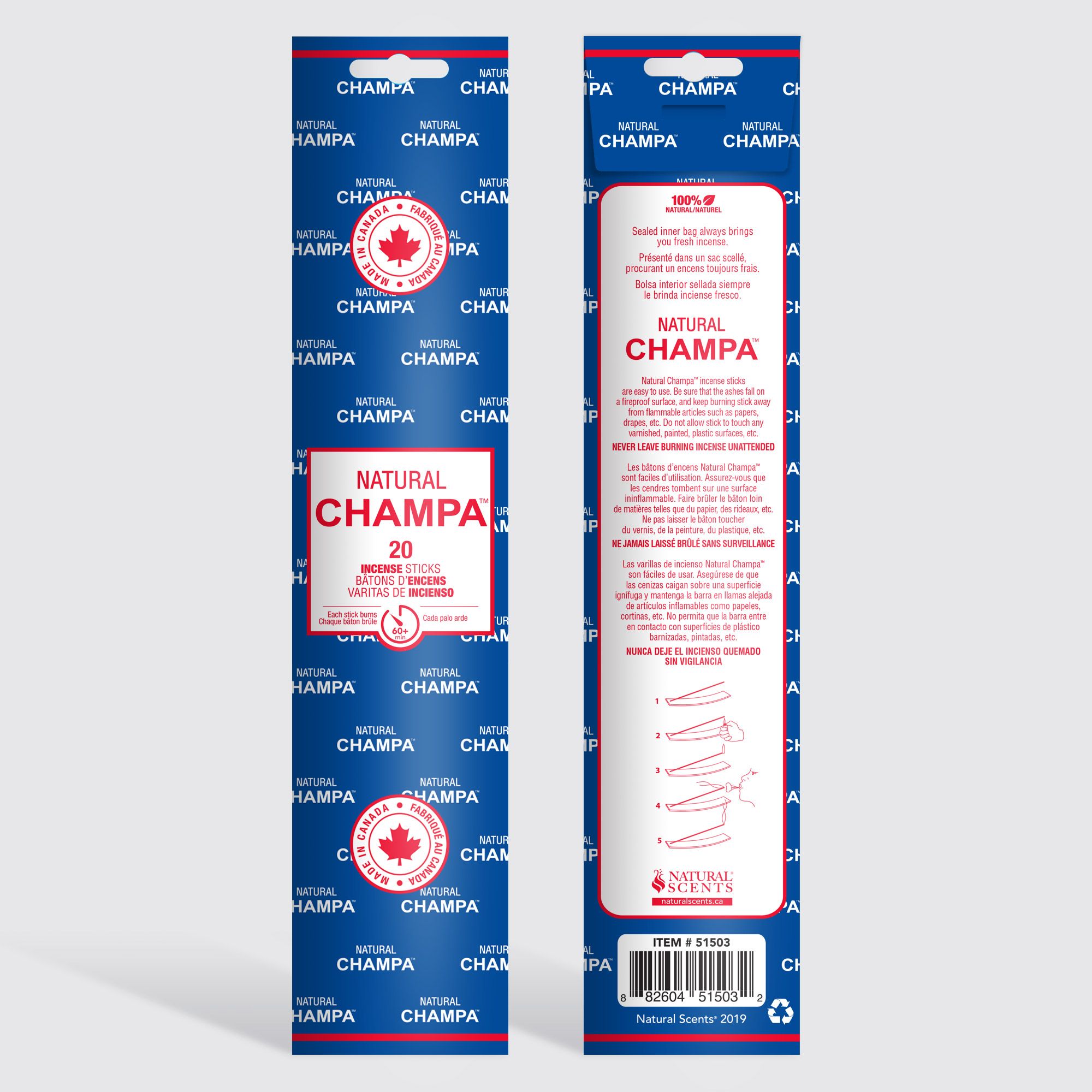 Natural Champa™ Incense Sticks Item #51503