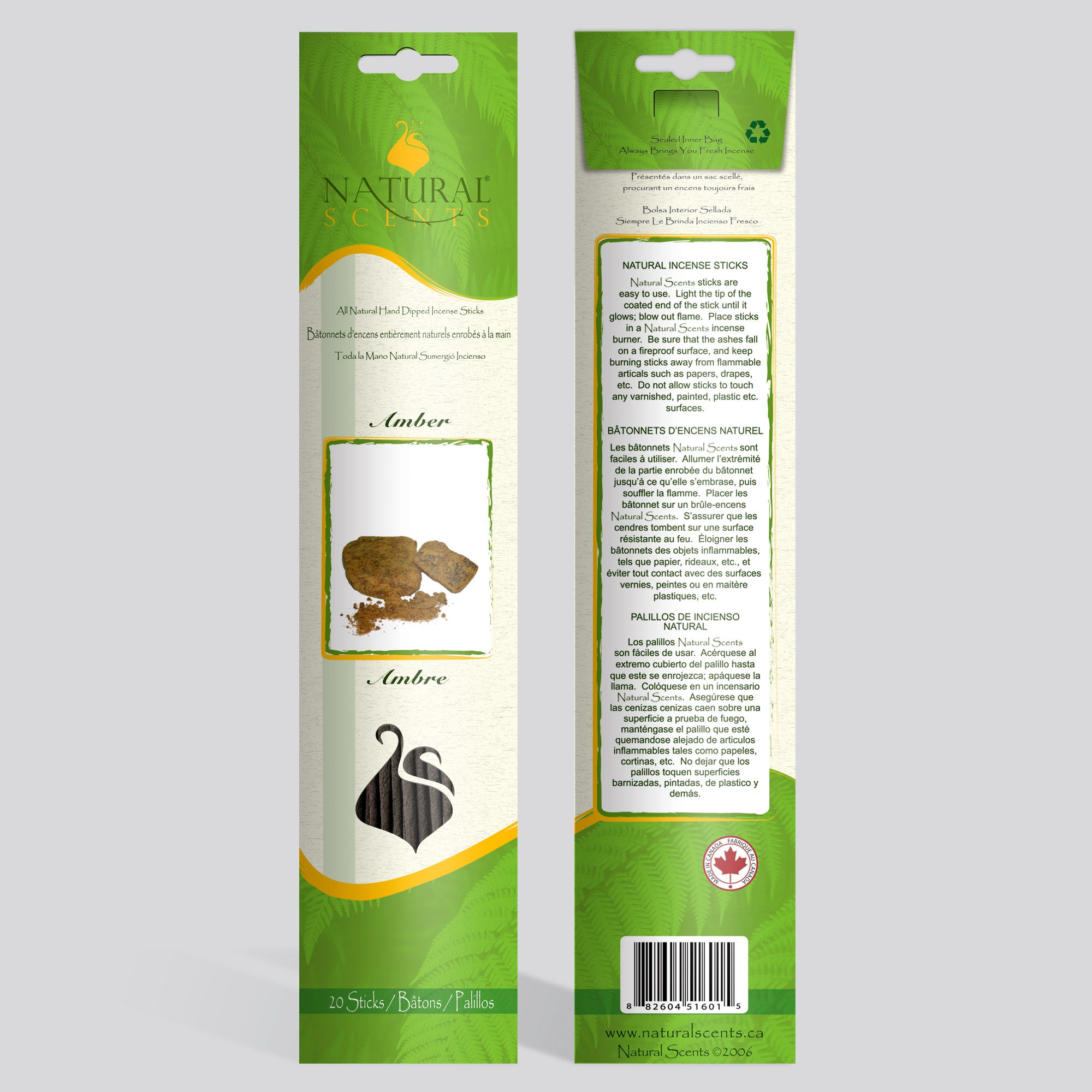 Natural Scents® Amber Regular Sticks