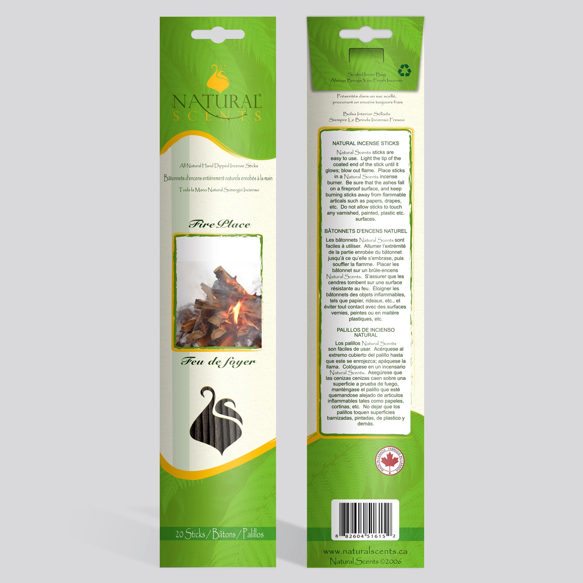 Natural Scents® Fireplace Regular Incense Sticks #51615