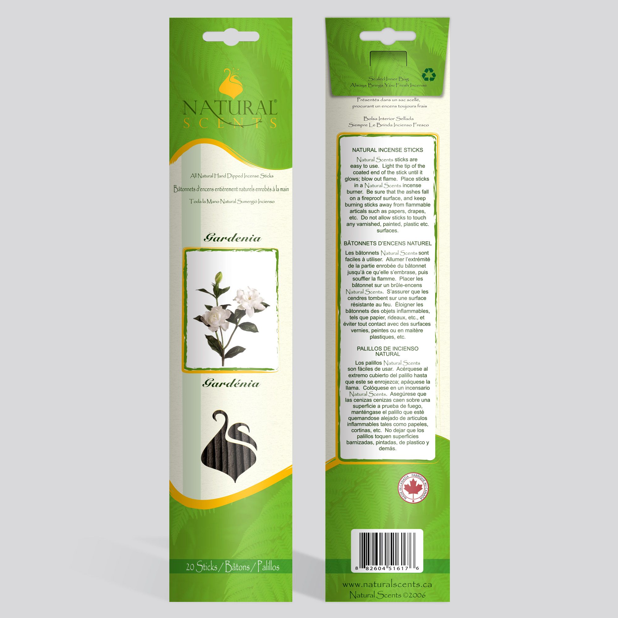 Natural Scents® Gardenia Regular Incense Sticks