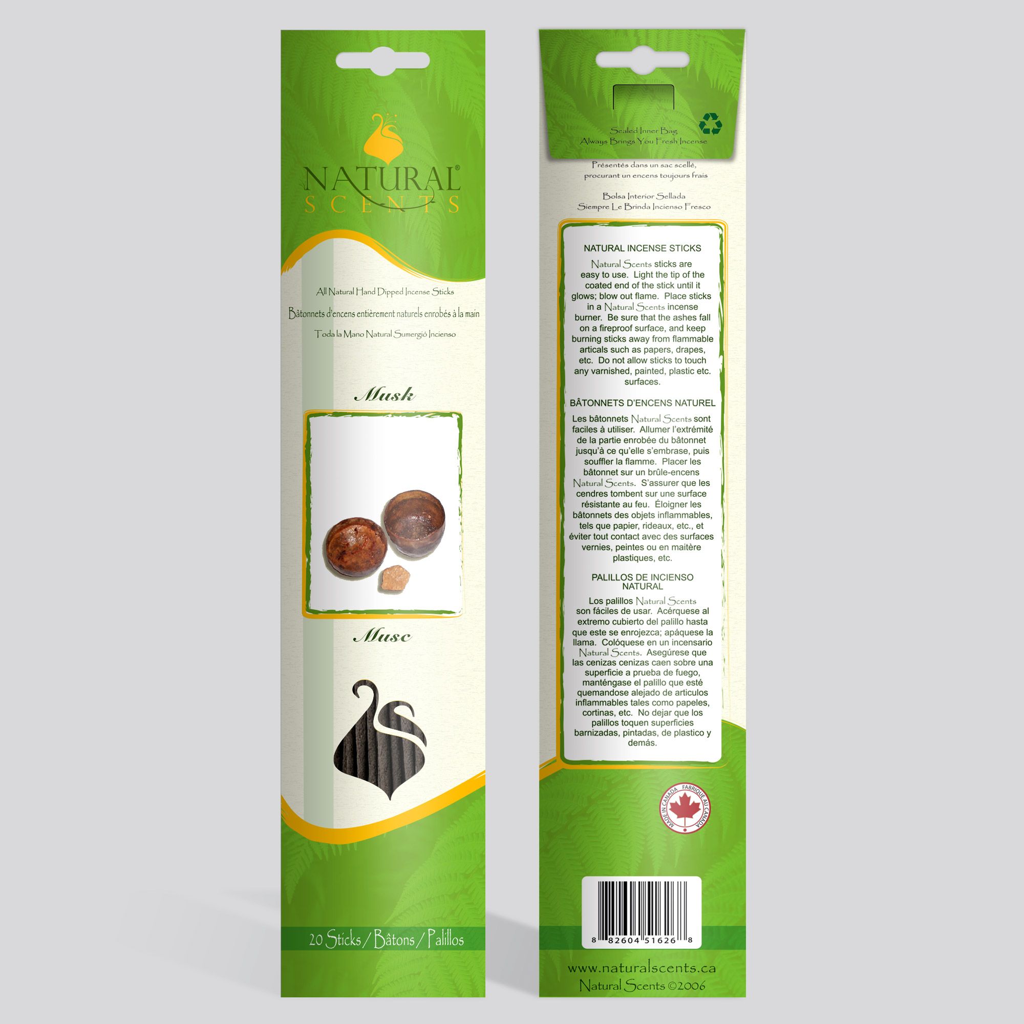Natural Scents® Musk Regular Incense Sticks
