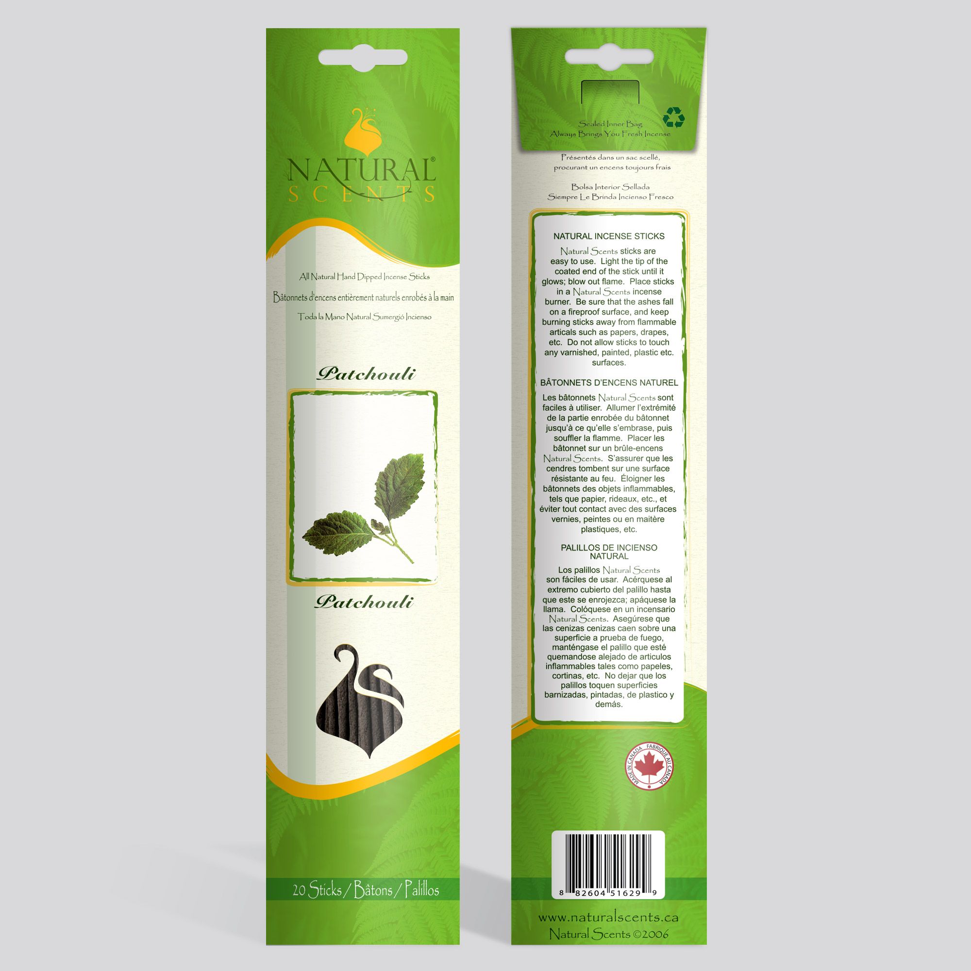 Natural Scents® Patchouli Regular Incense Sticks
