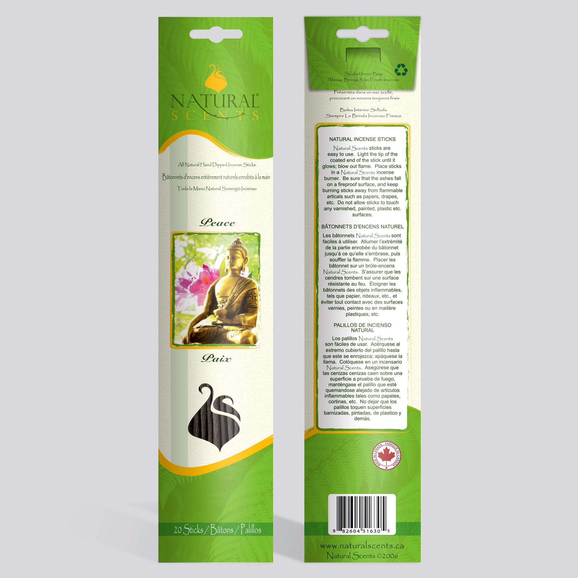 Natural Scents® Peace Regular Incense Sticks