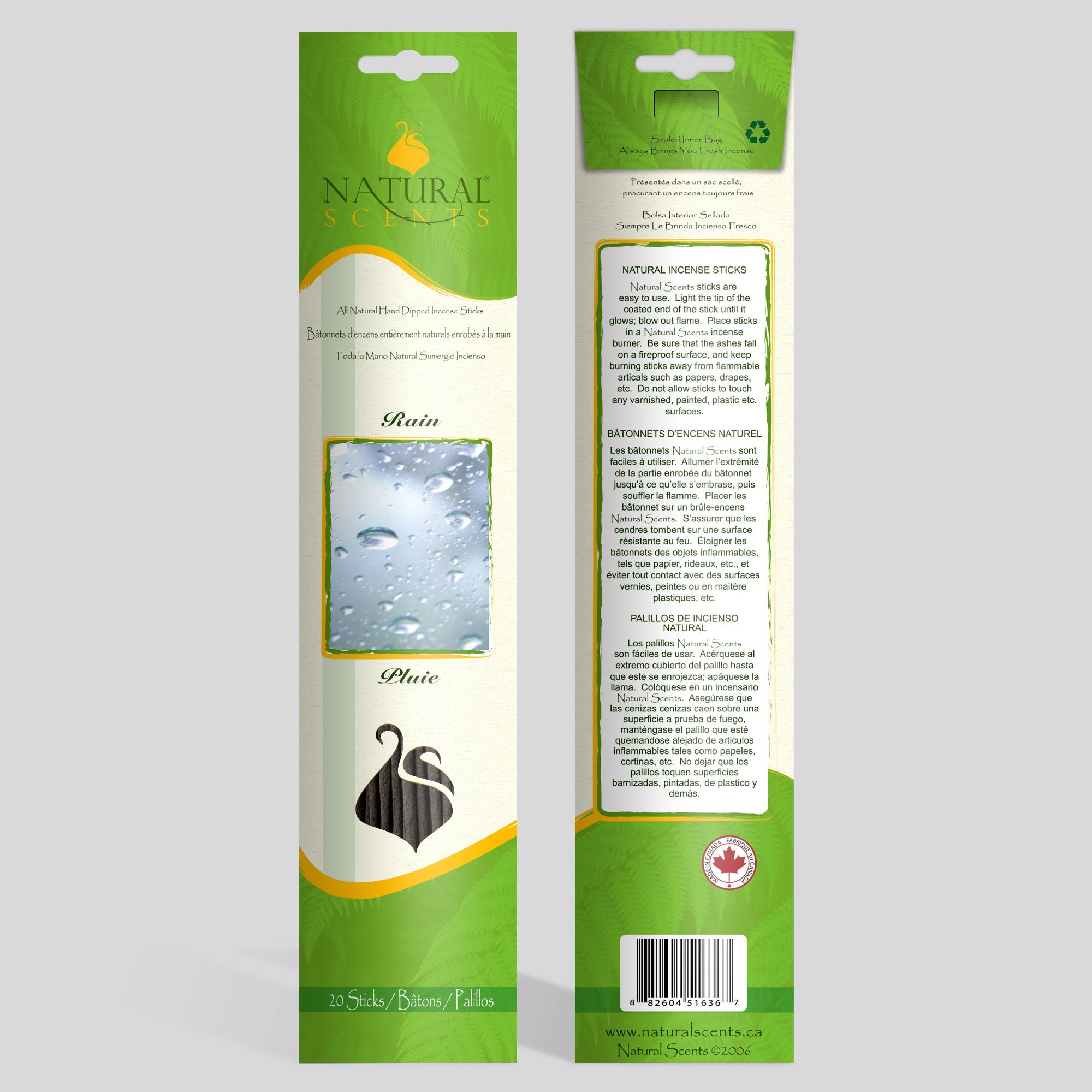 Natural Scents® Peppermint Regular Incense Sticks 