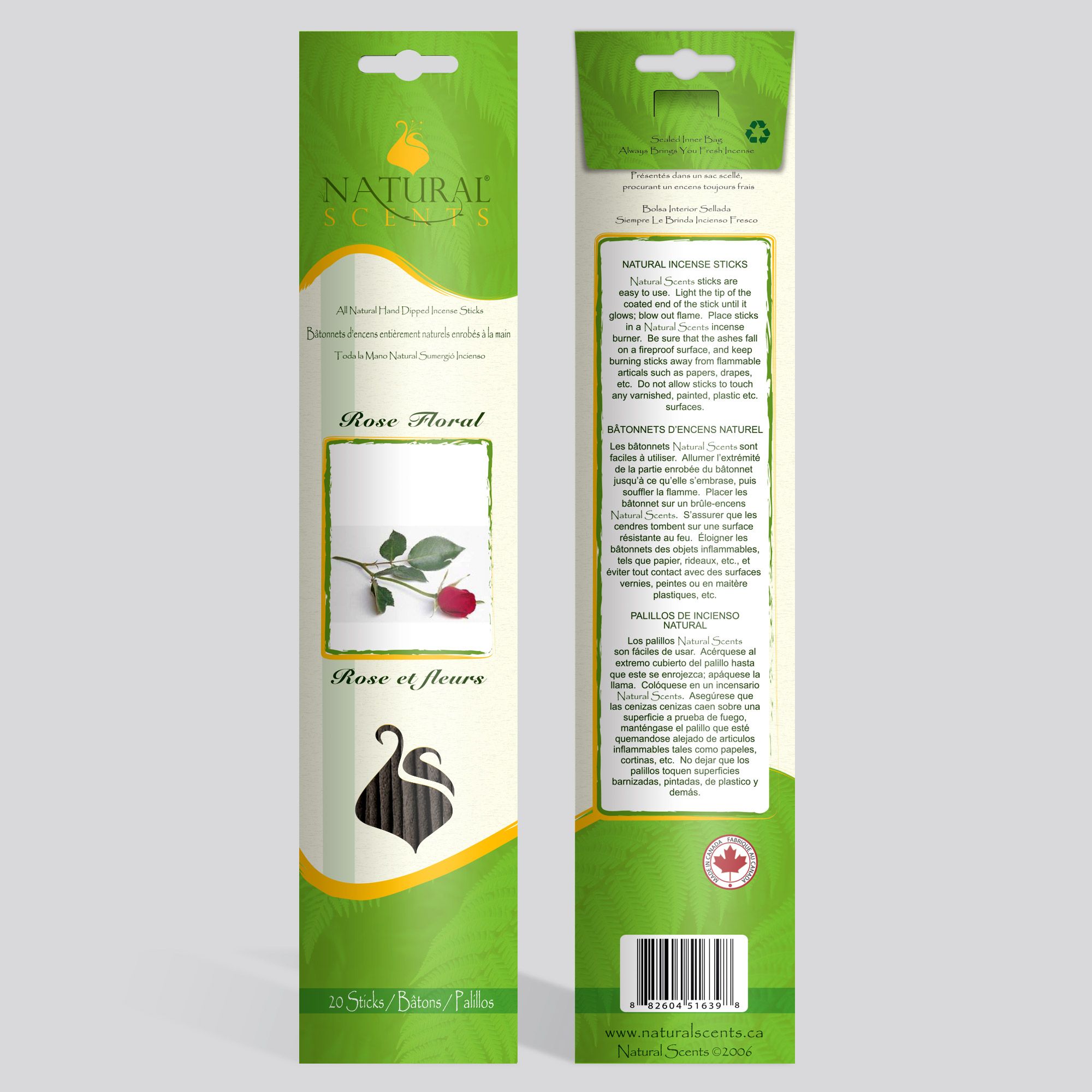 Natural Scents® Rose Floral Regular Incense Sticks 