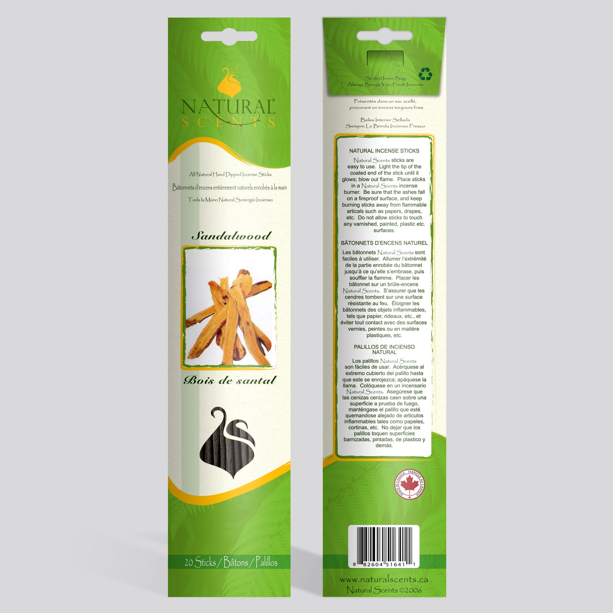 Natural Scents® Sandalwood Regular Incense Sticks 