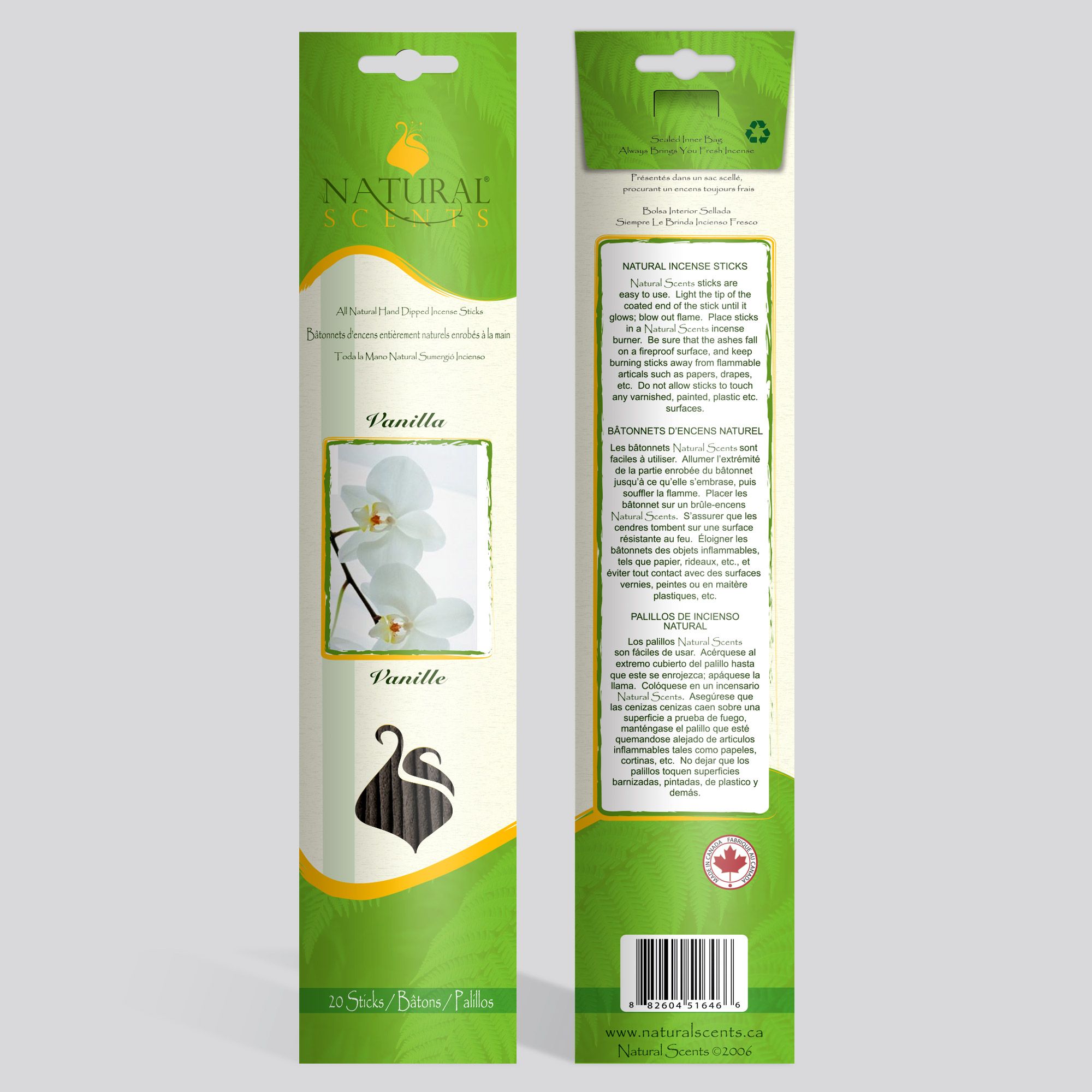 Natural Scents® Vanilla Regular Incense Sticks 