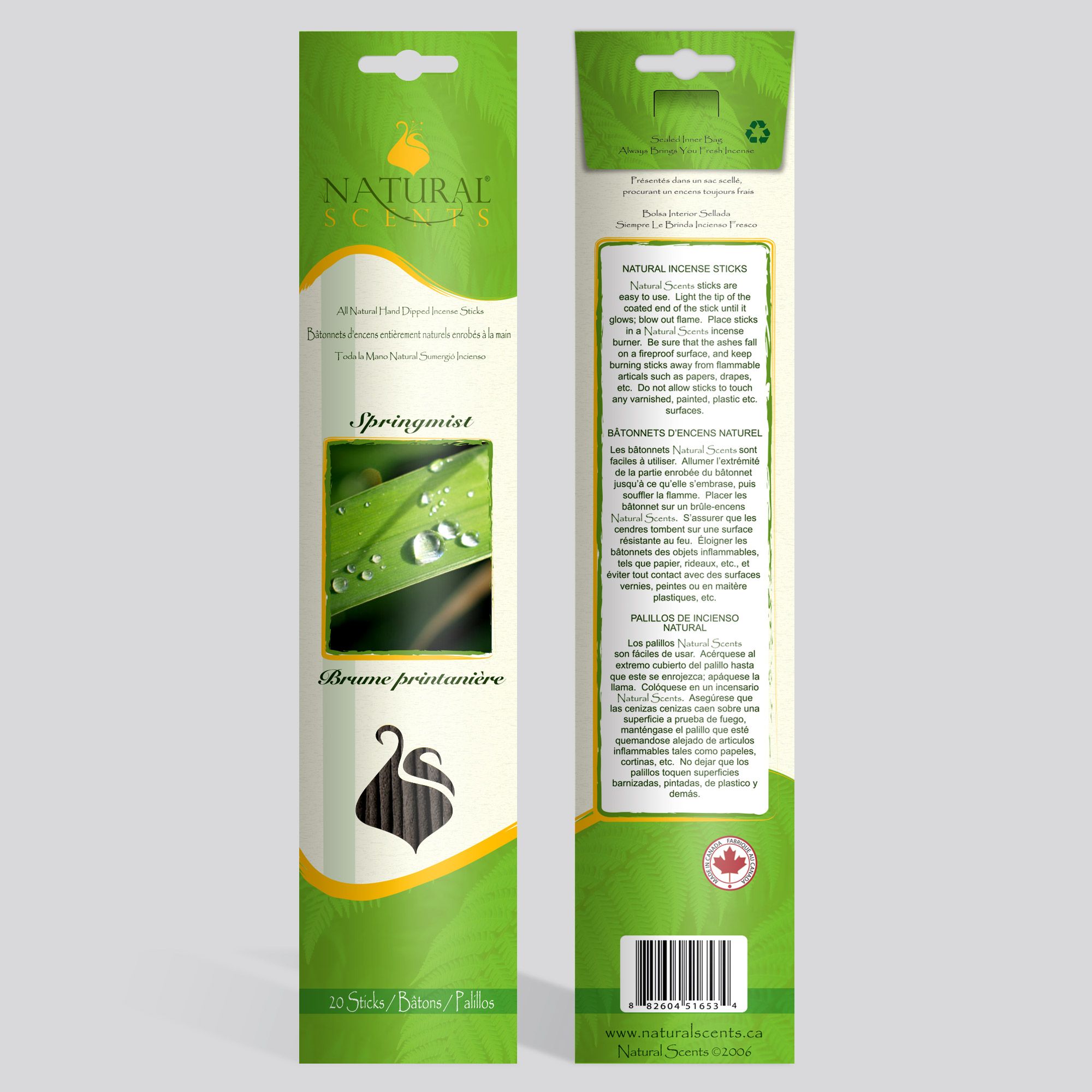 Natural Scents® Springmist Regular Incense Sticks