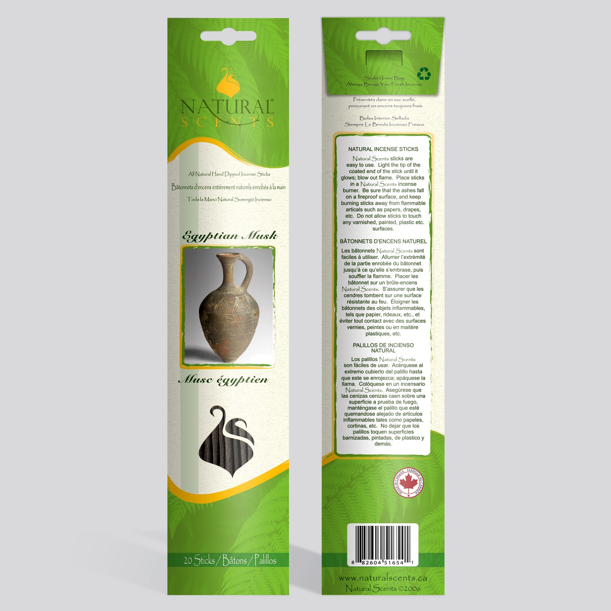 Natural Scents® Egyptian Musk Regular Incense Sticks