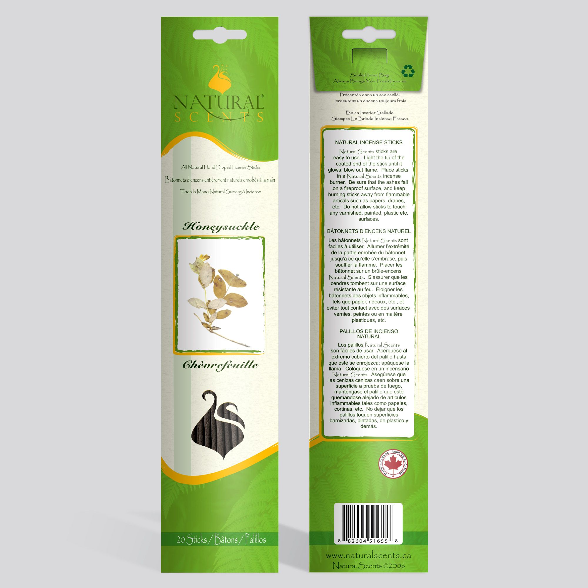 Natural Scents® Honeysuckle Regular Incense Sticks