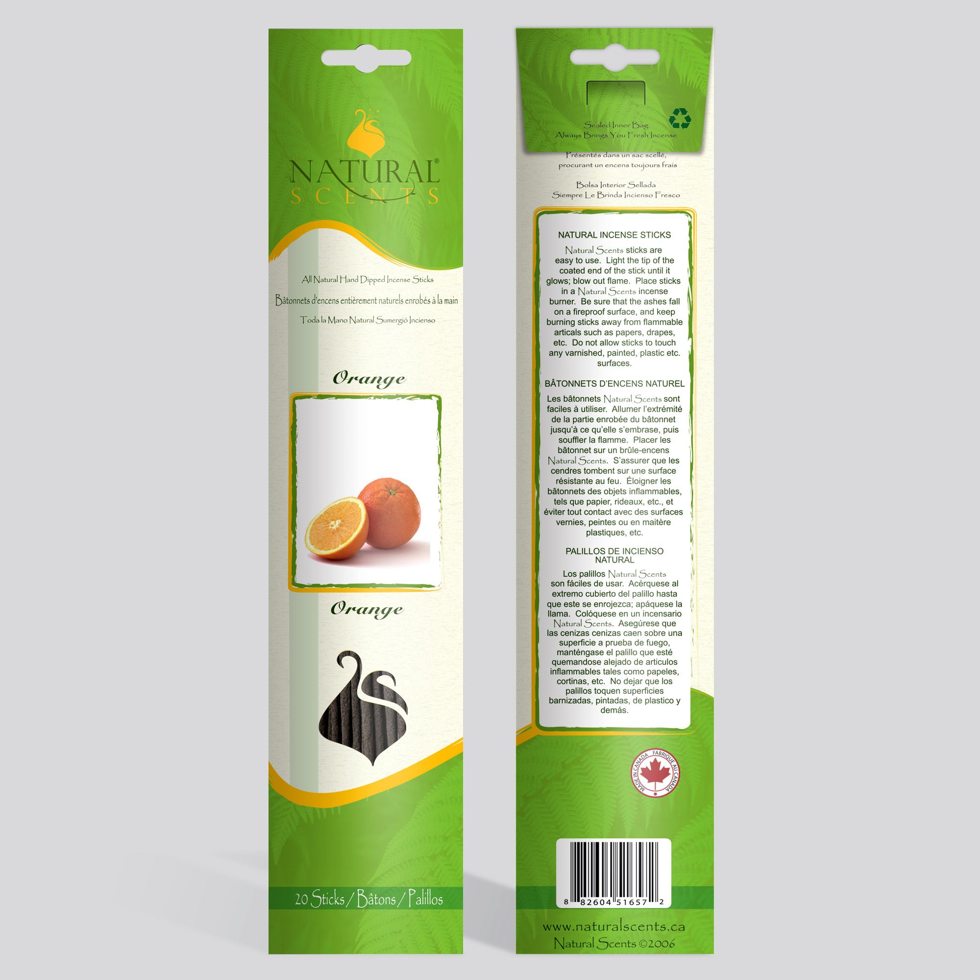 Natural Scents® Orange Regular Incense Sticks