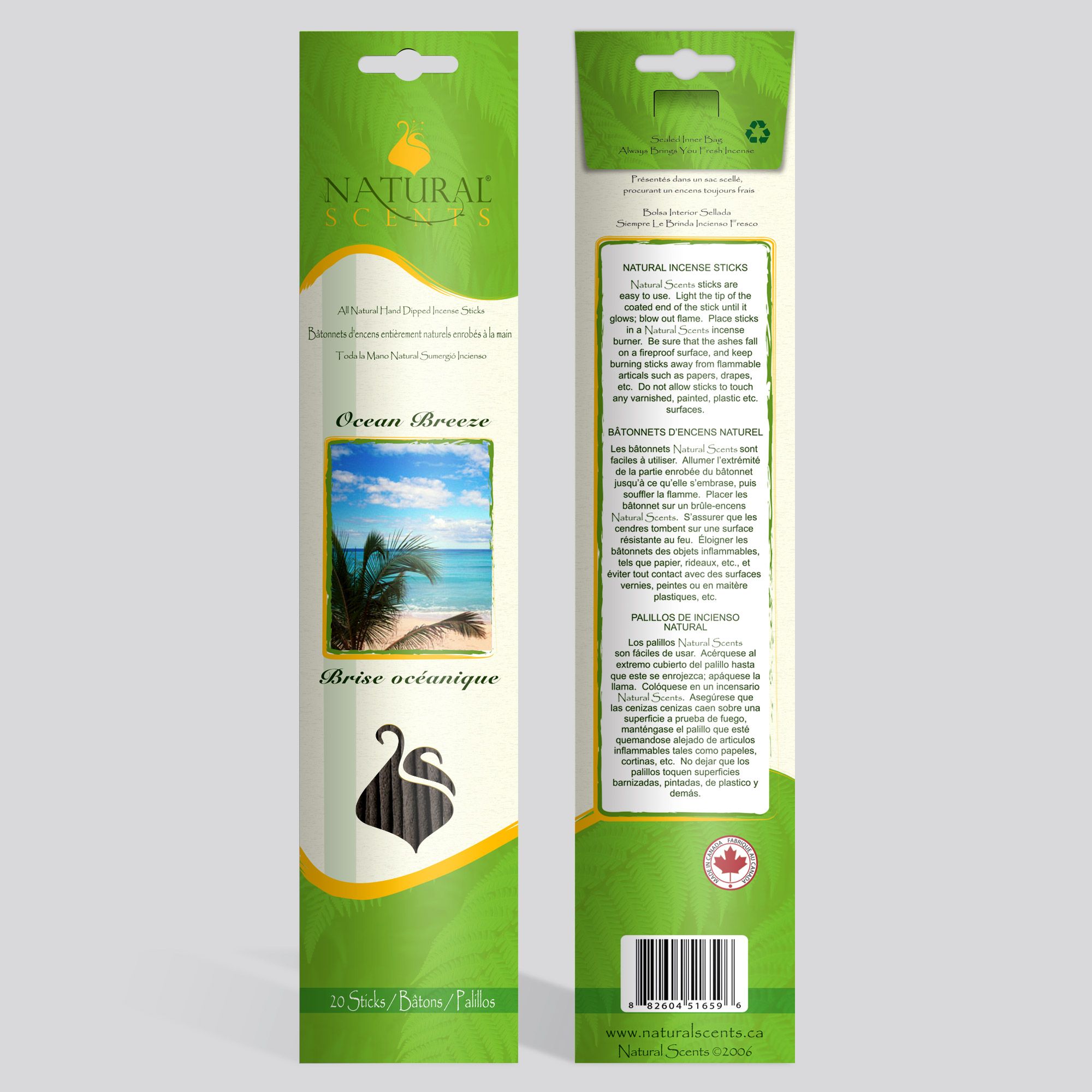 Natural Scents® Ocean Breeze Regular Incense Sticks