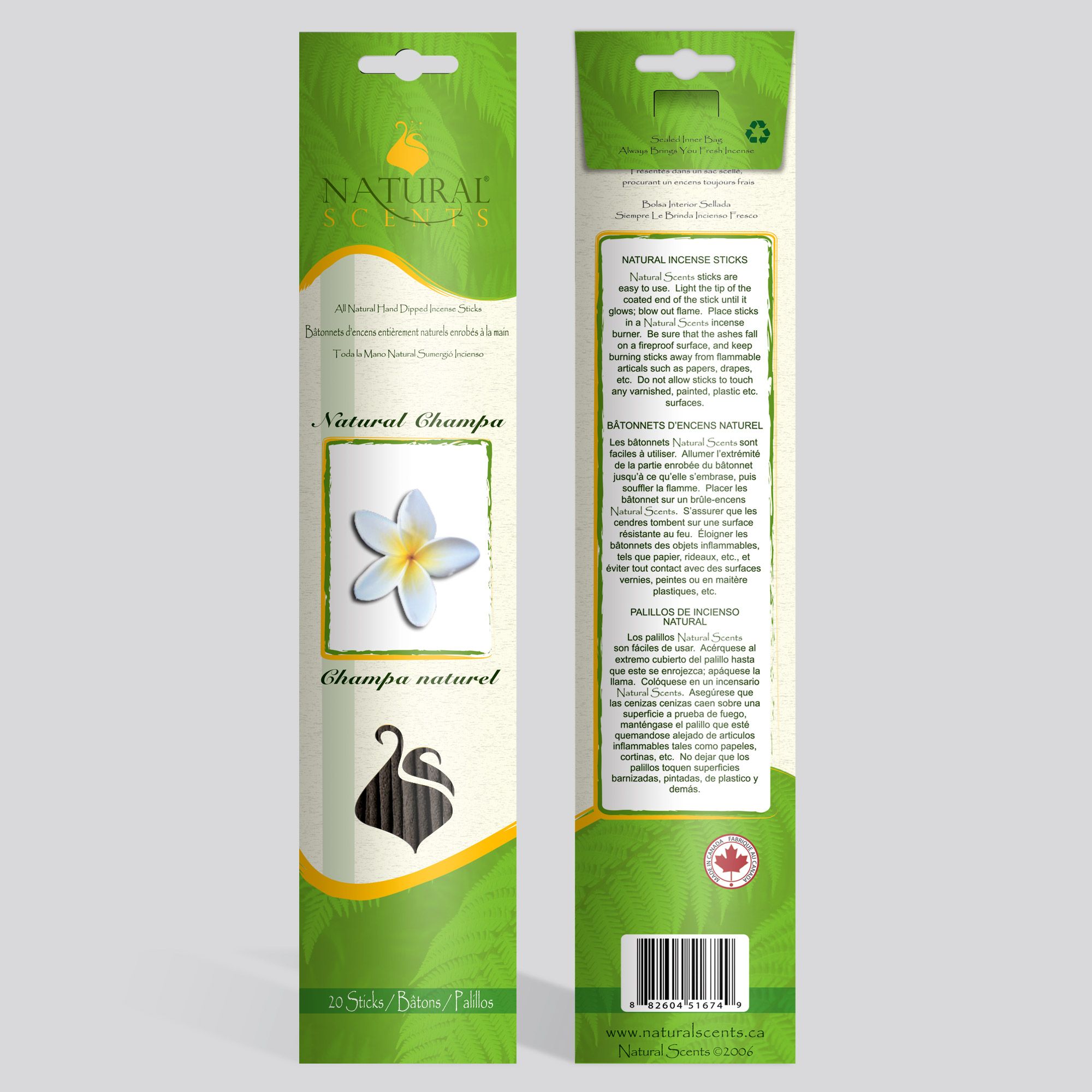 Natural Scents® Natural Champa Regular Incense Sticks