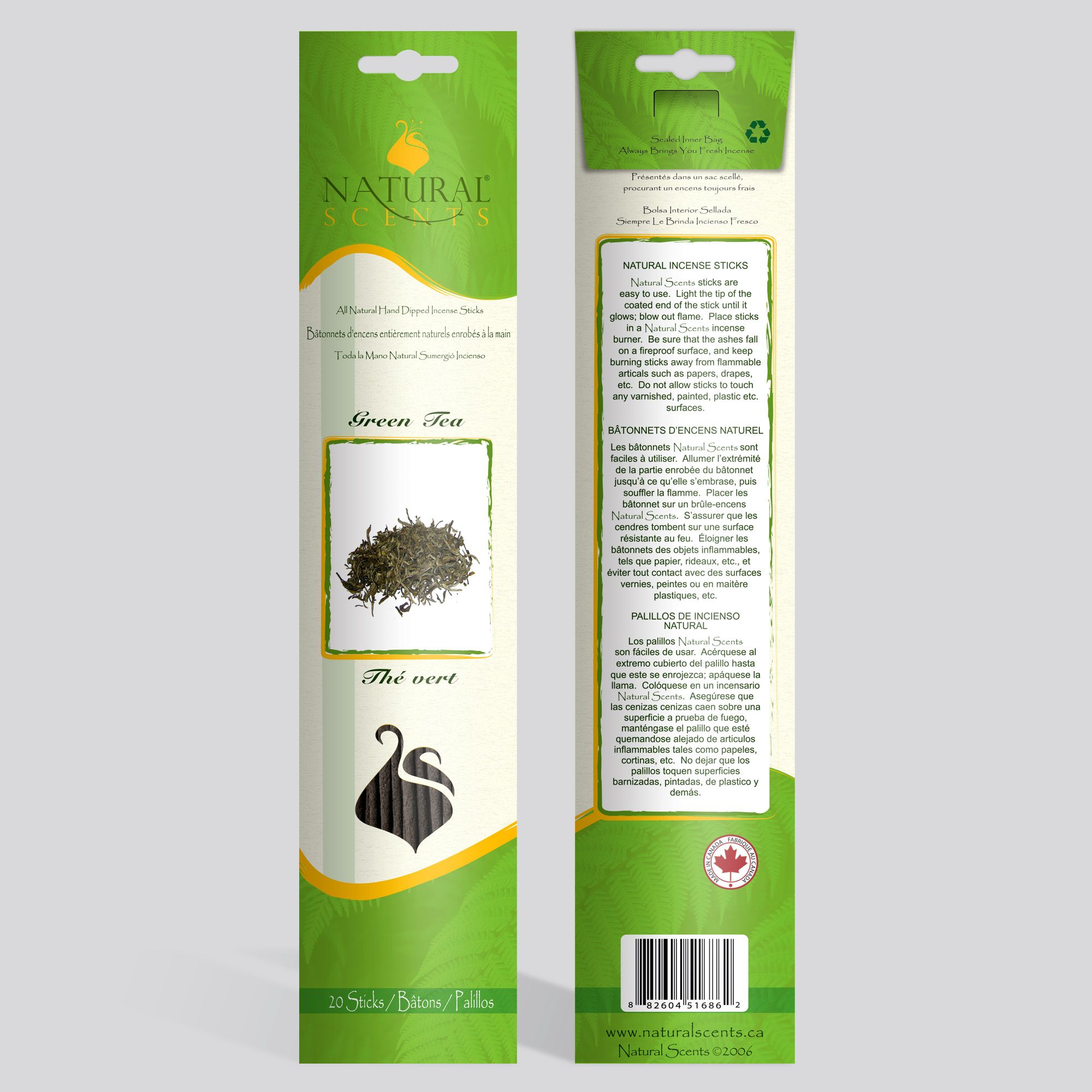 Natural Scents® Green Regular Incense Sticks