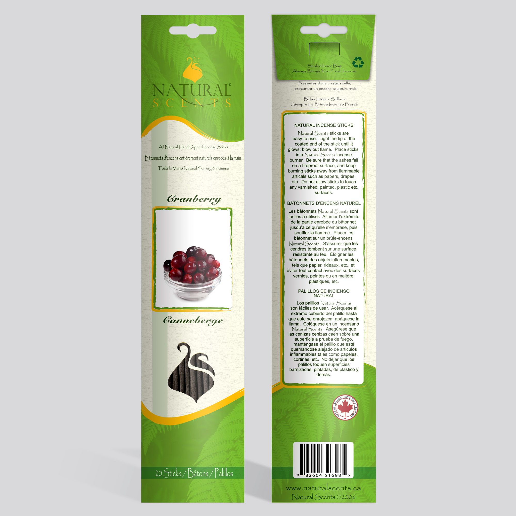 Natural Scents® Cranberry Regular Incense Sticks