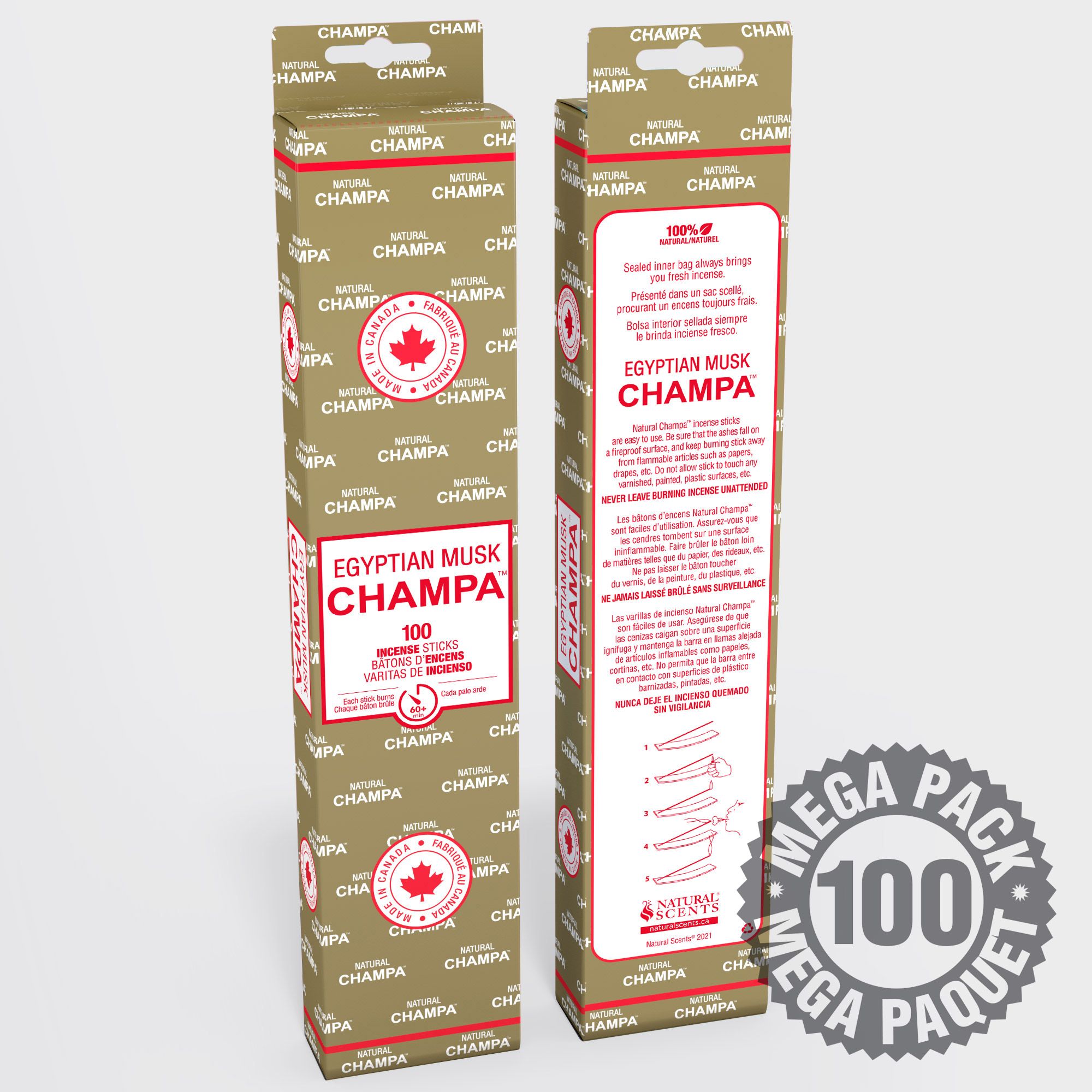 Egyptian Musk Champa™ Pack of 100 Sticks #51824
