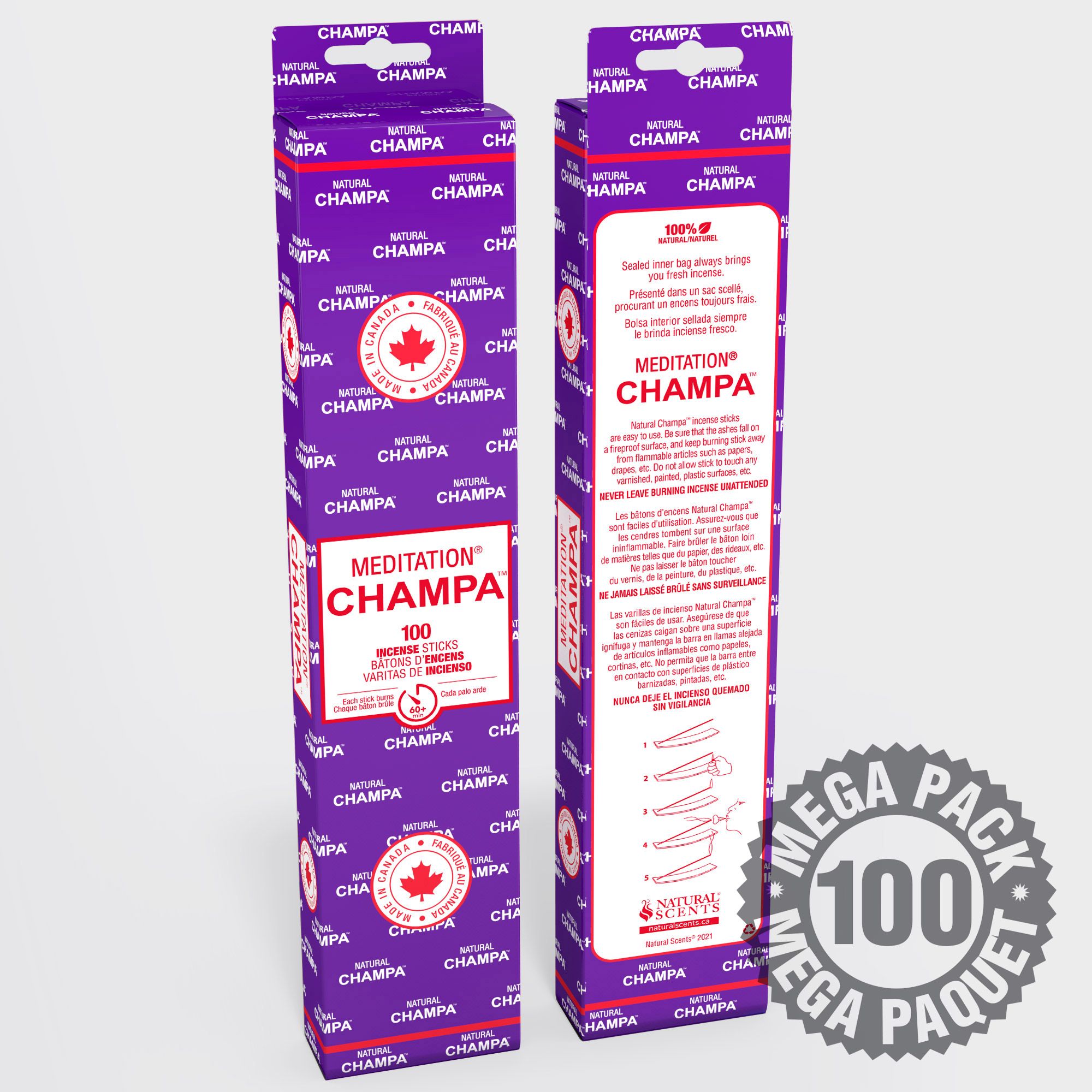 Meditation Champa™ Pack of 100 Sticks #51825