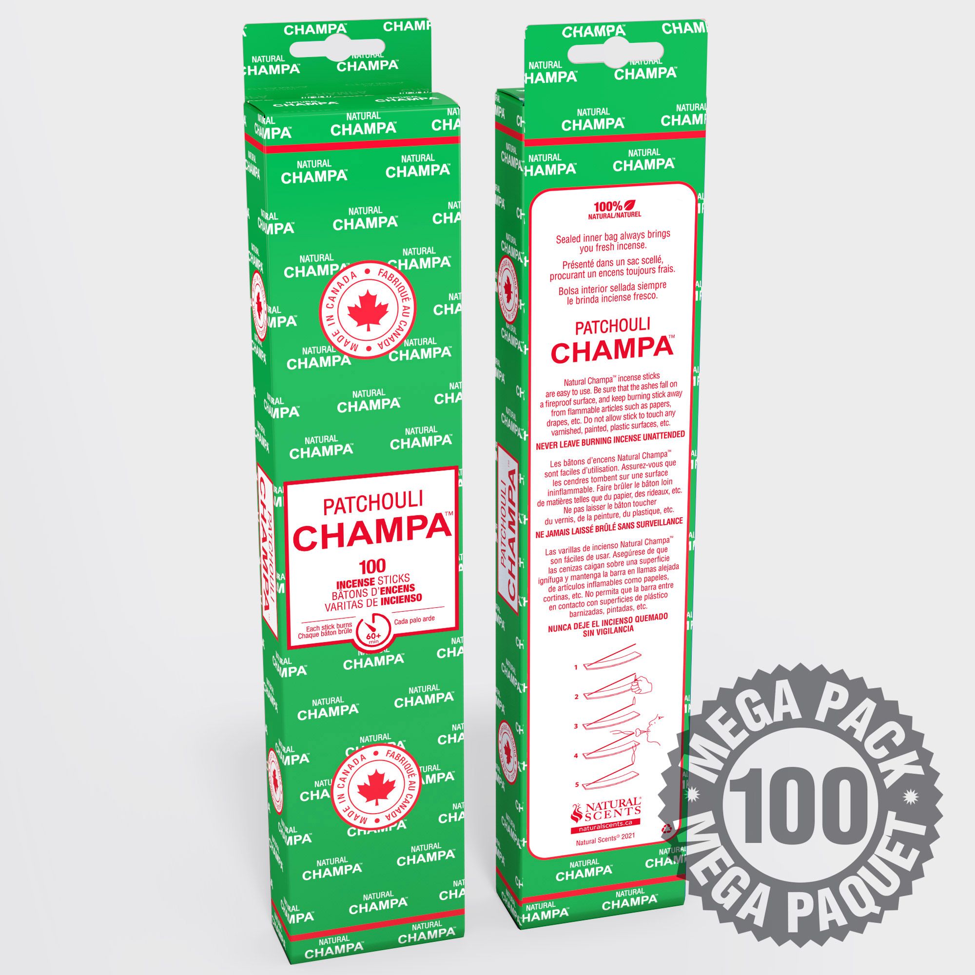 Patchouli Champa™ Pack of 100 Sticks #51827