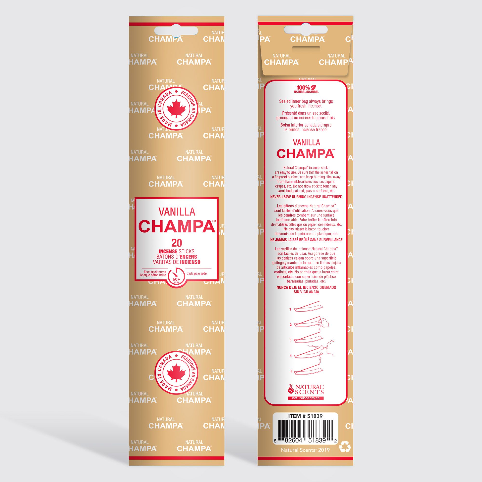 Vanilla Champa™ Incense Sticks Item #51839
