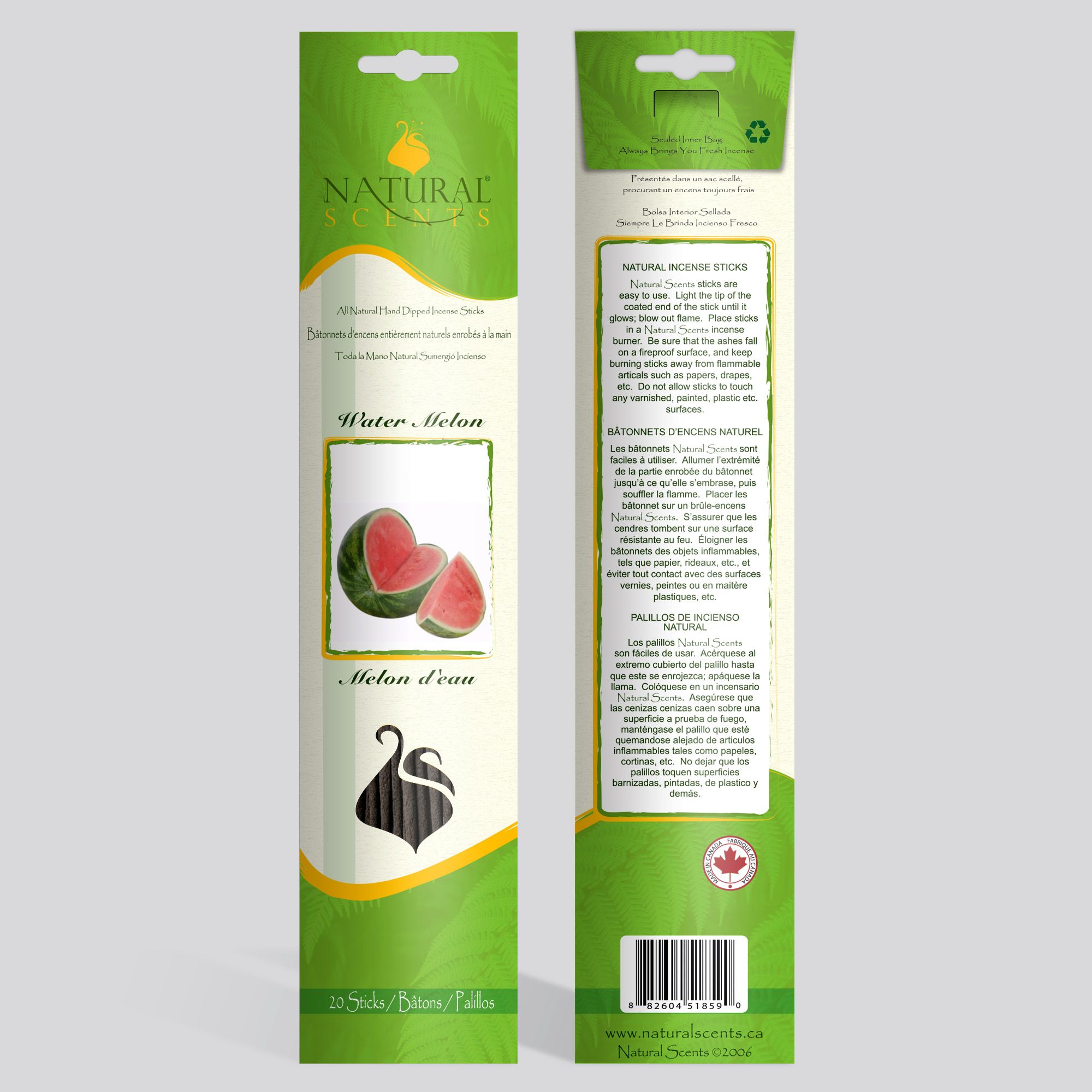 Natural Scents® Watermelon Regular Incense Sticks #51859
