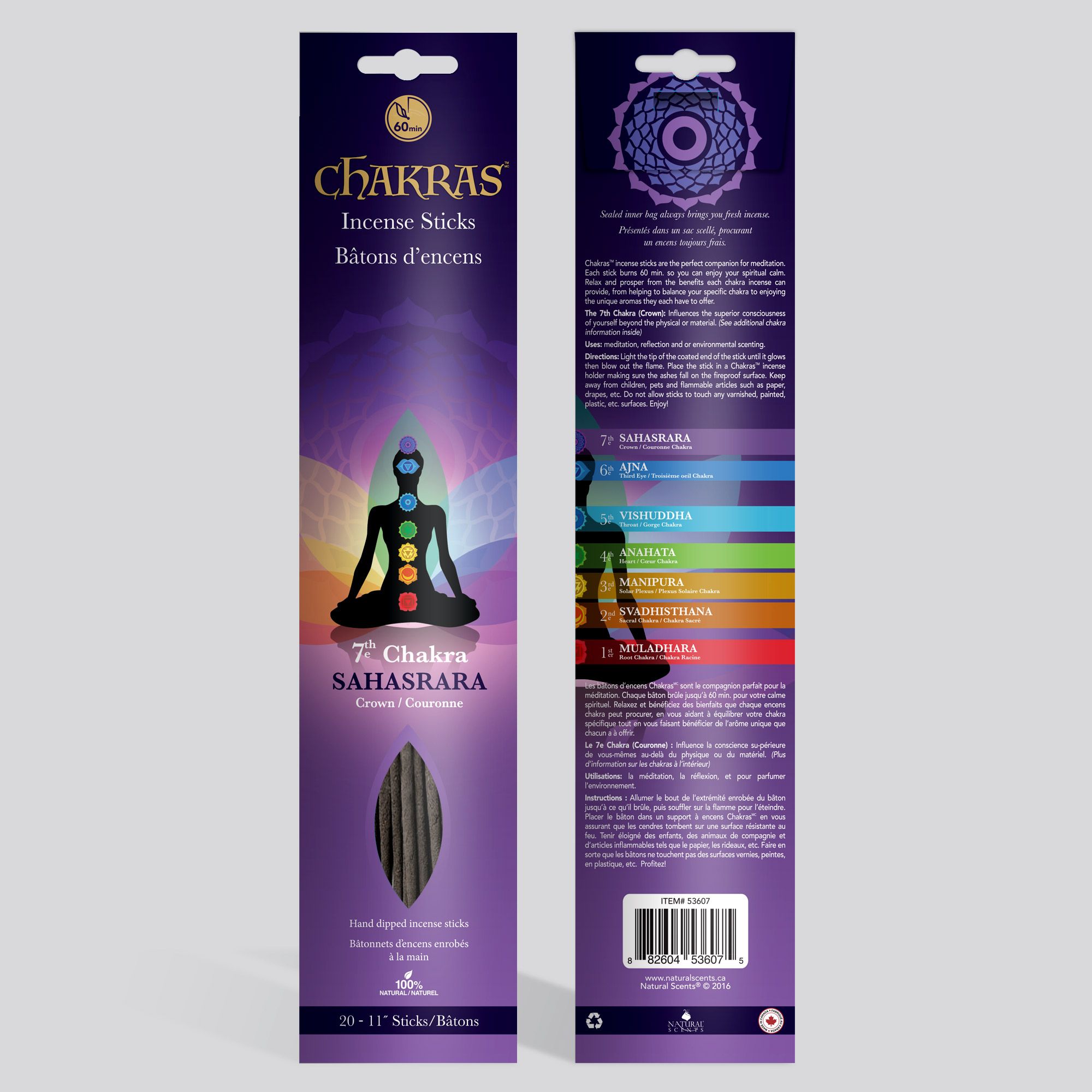 Chakras™ 7th Sahsrara Incense Sticks (Crown) #53607