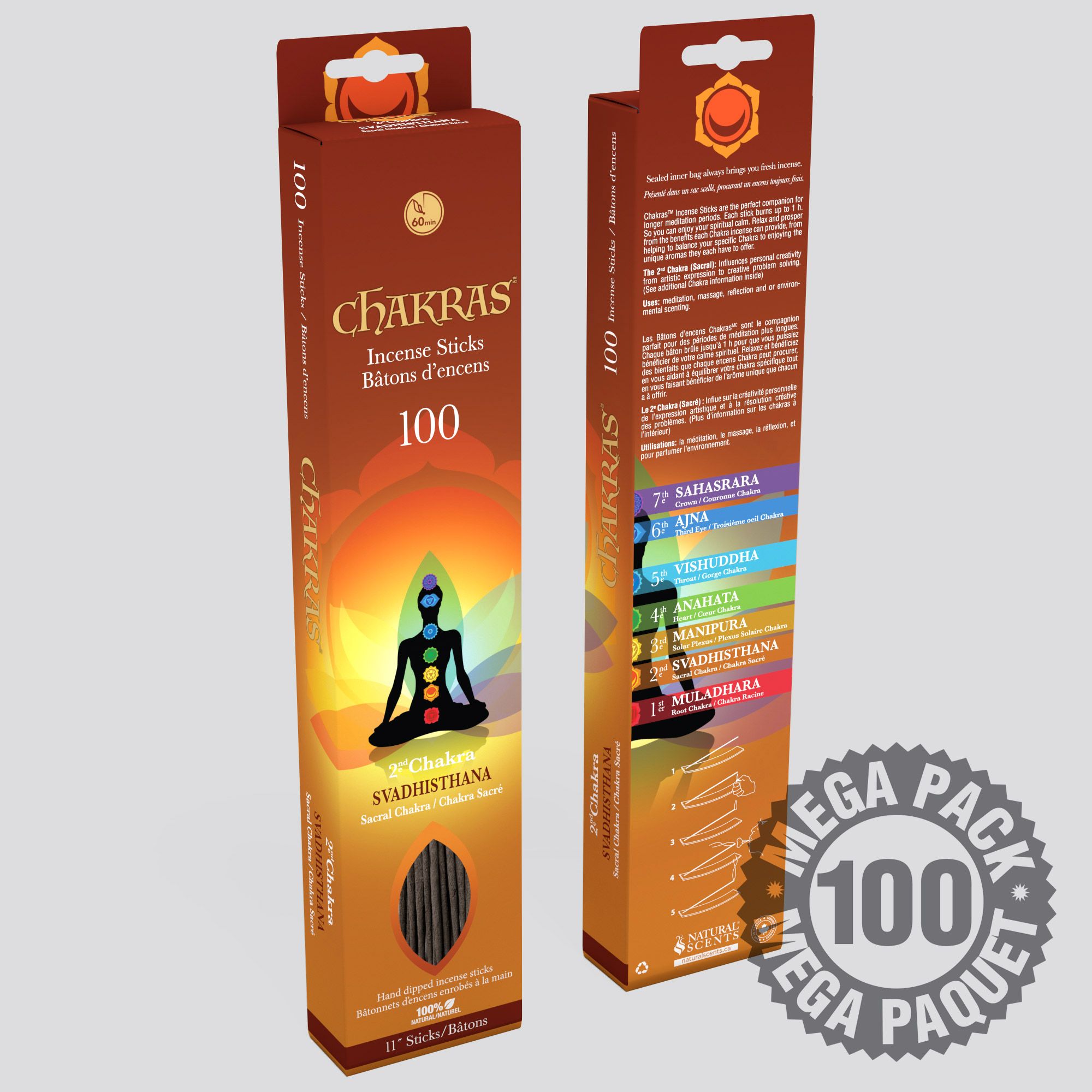 Chakras™ 100 Incense Sticks 2nd Chakra (Sacral)