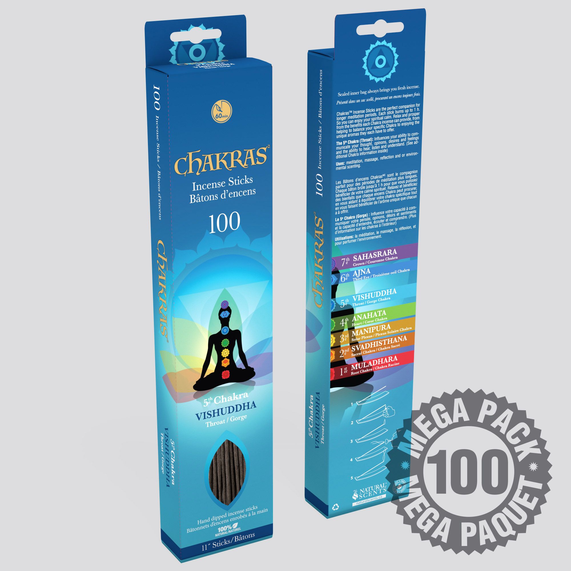 Chakras™ 100 Incense Sticks 5th Chakra (Throat)