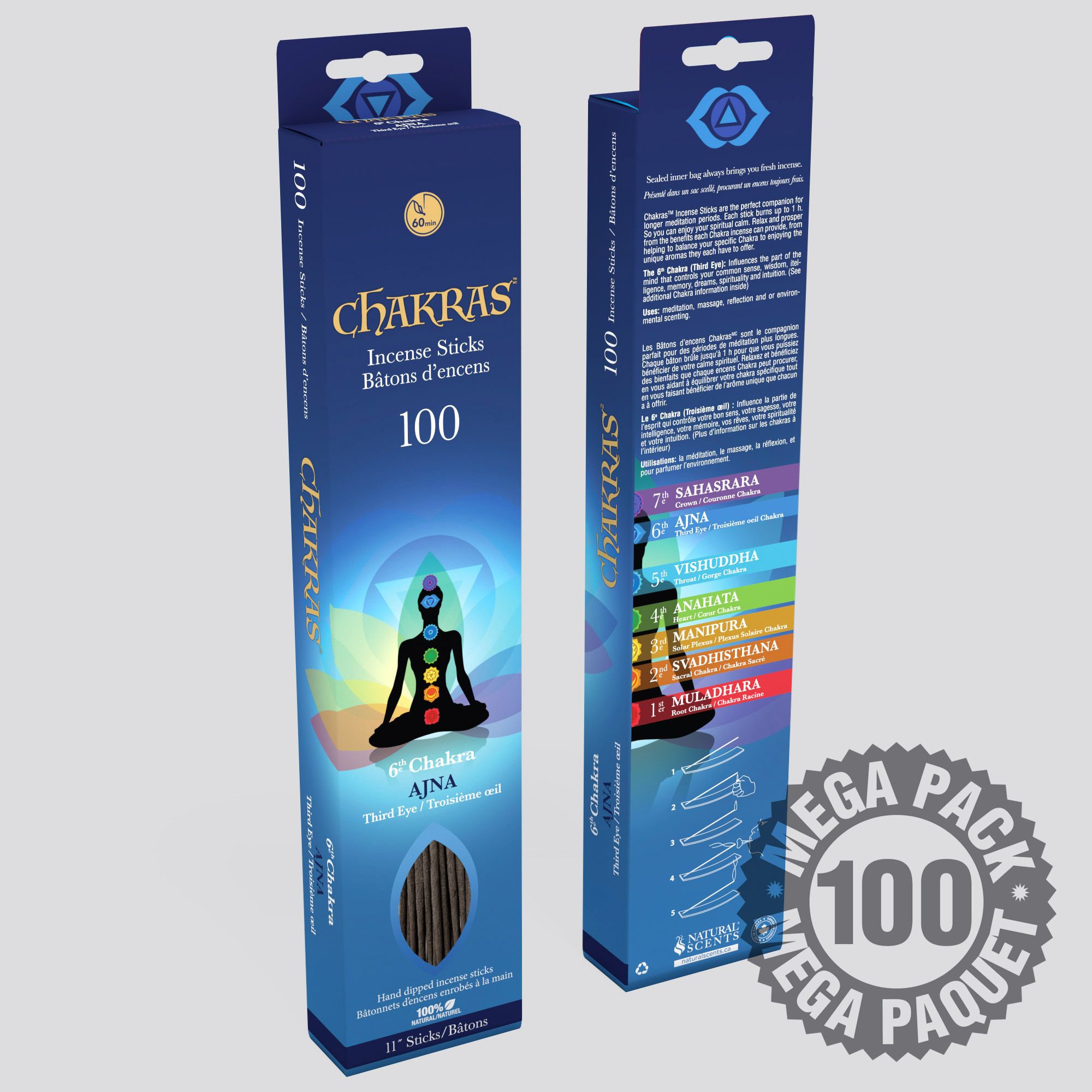 Chakras™ 100 Incense Sticks 6th Chakra (Third Eye)