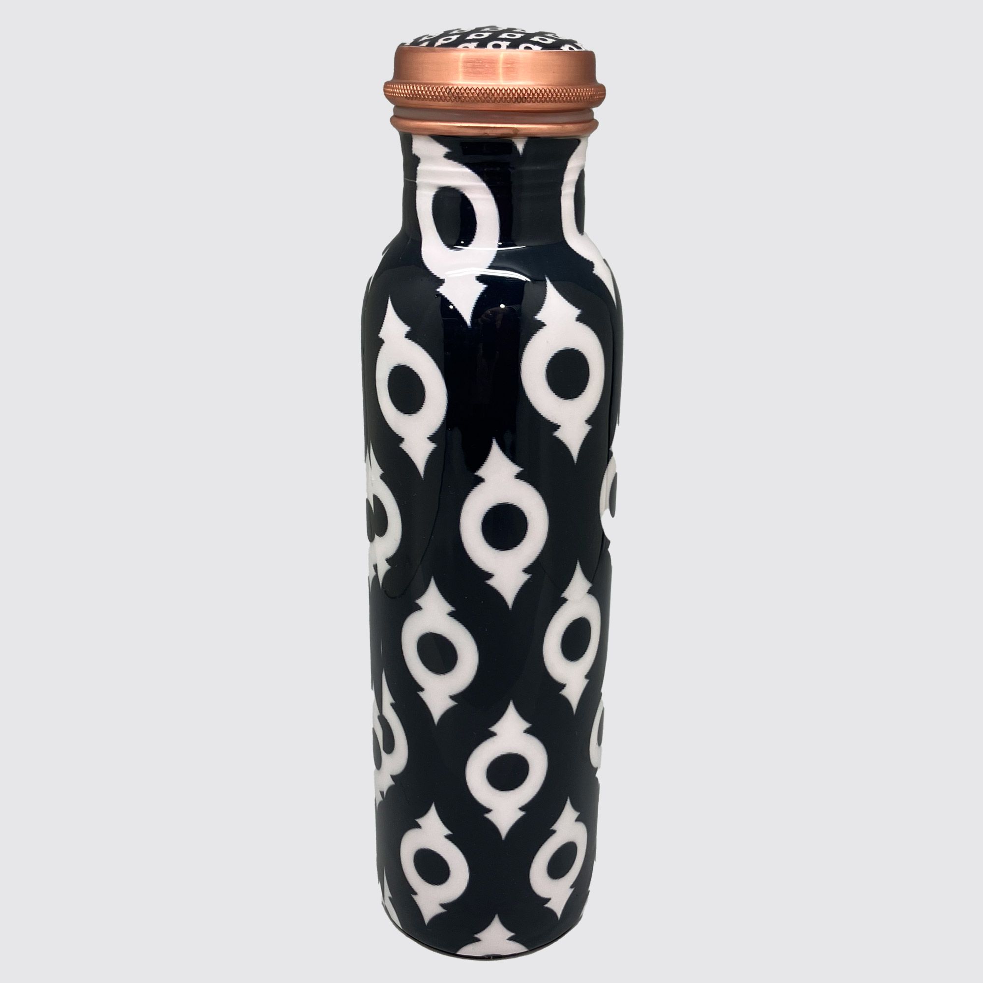 Copper Water Bottle with white signs #53763