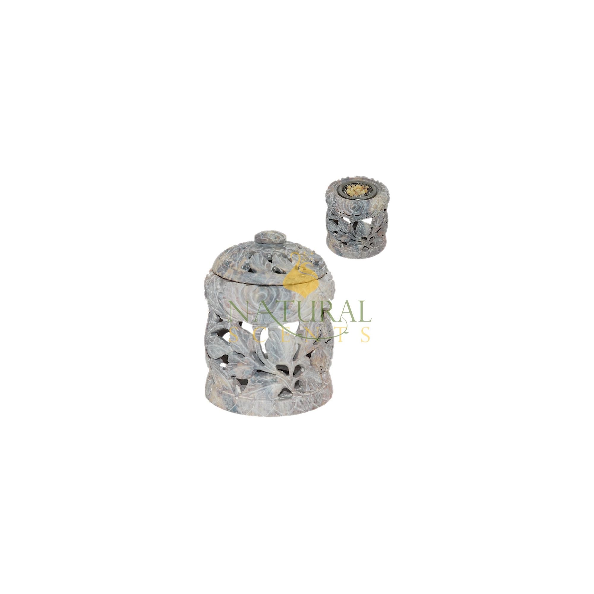 Soapstone Sculpted Leaves Resin Burner #65098