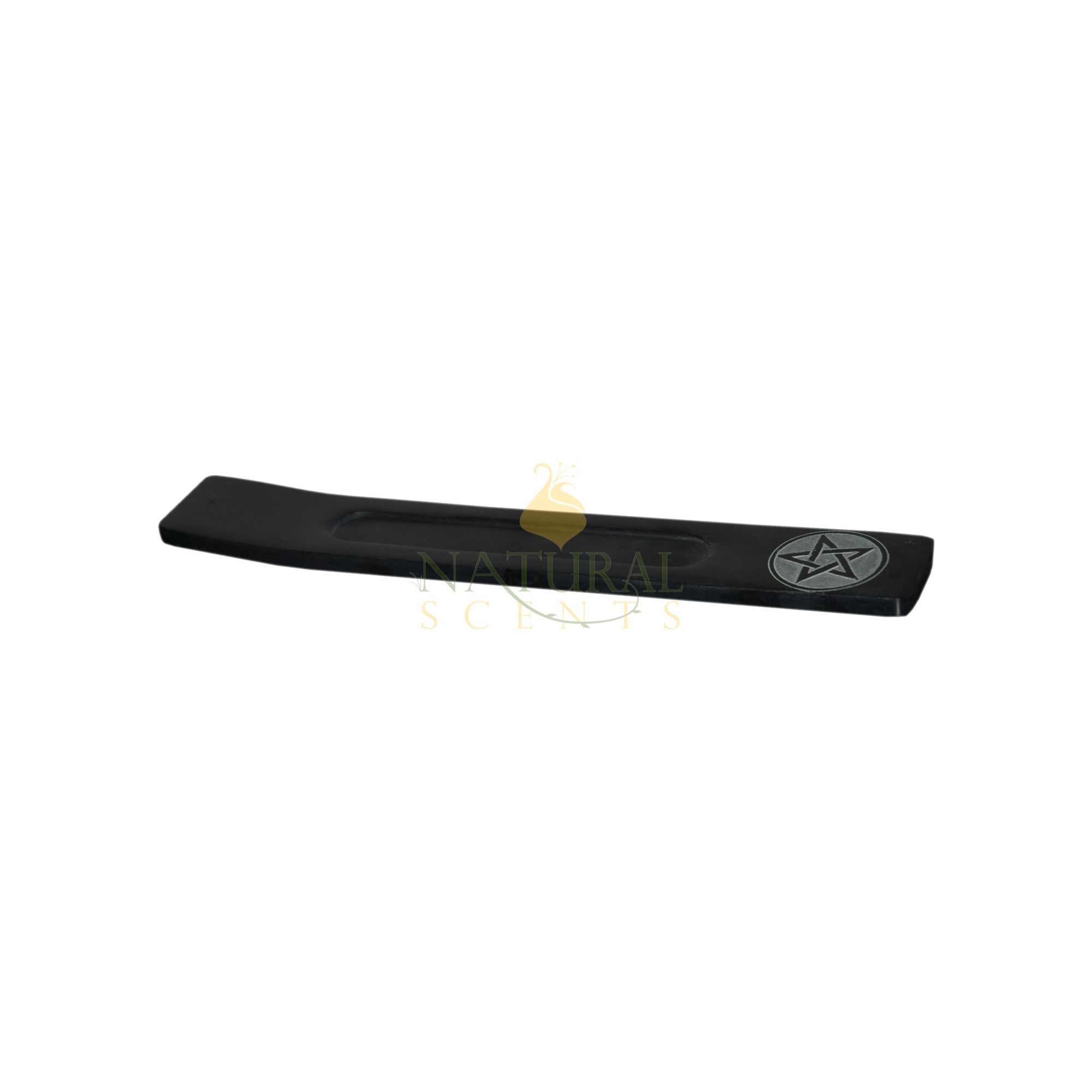 Soapstone Bent Black/White Pentacle Incense Burner #65124