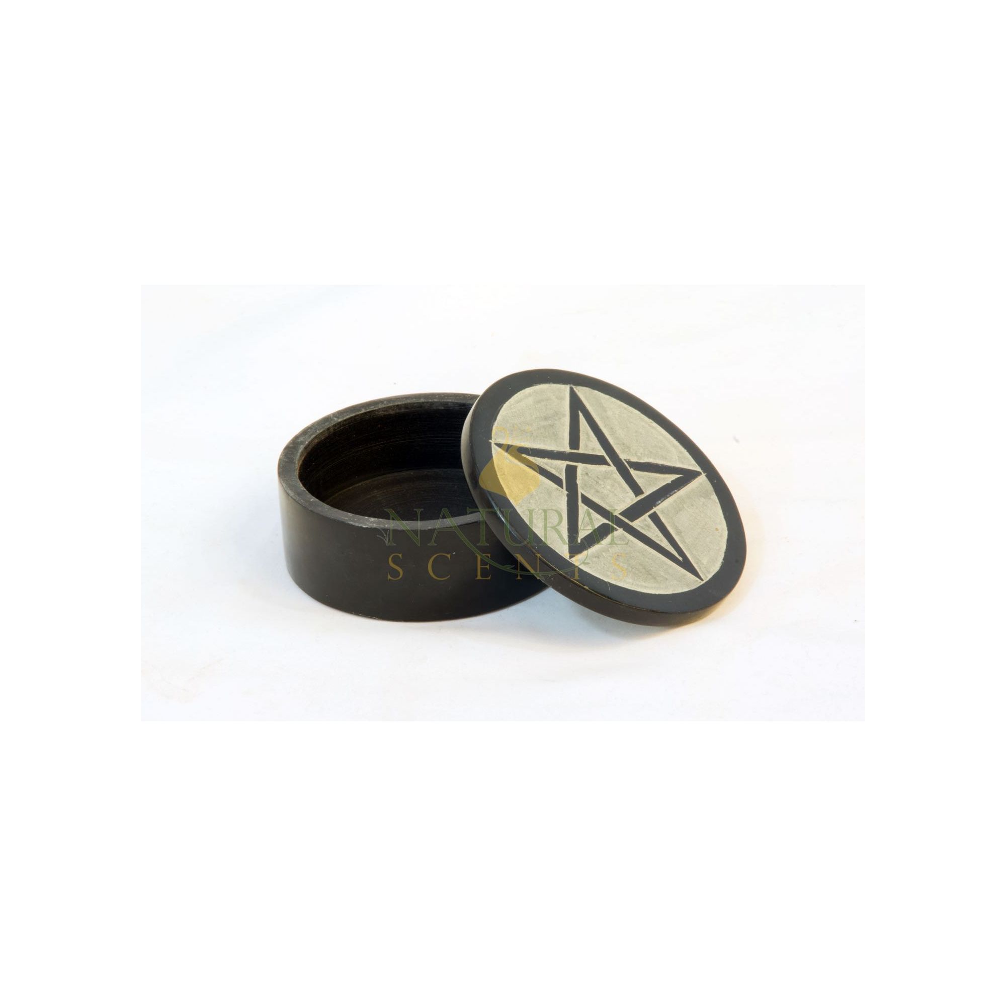 SoapStone Box Round Pentacle #65129