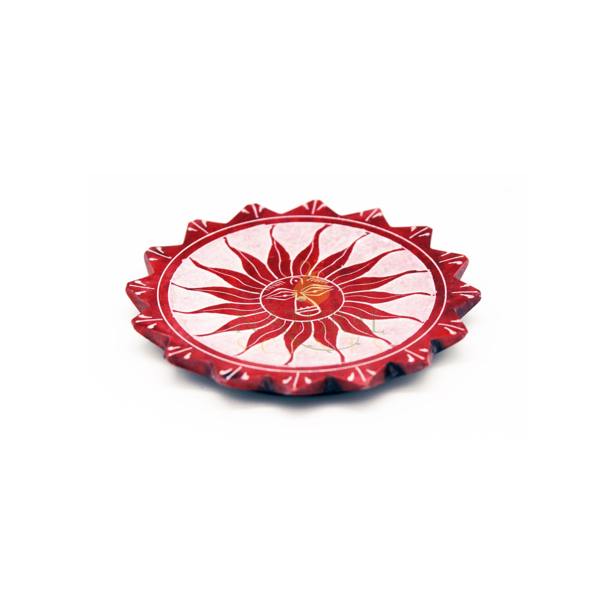 Soapstone Red & White Sun Soap Stone Ashcatcher #65165