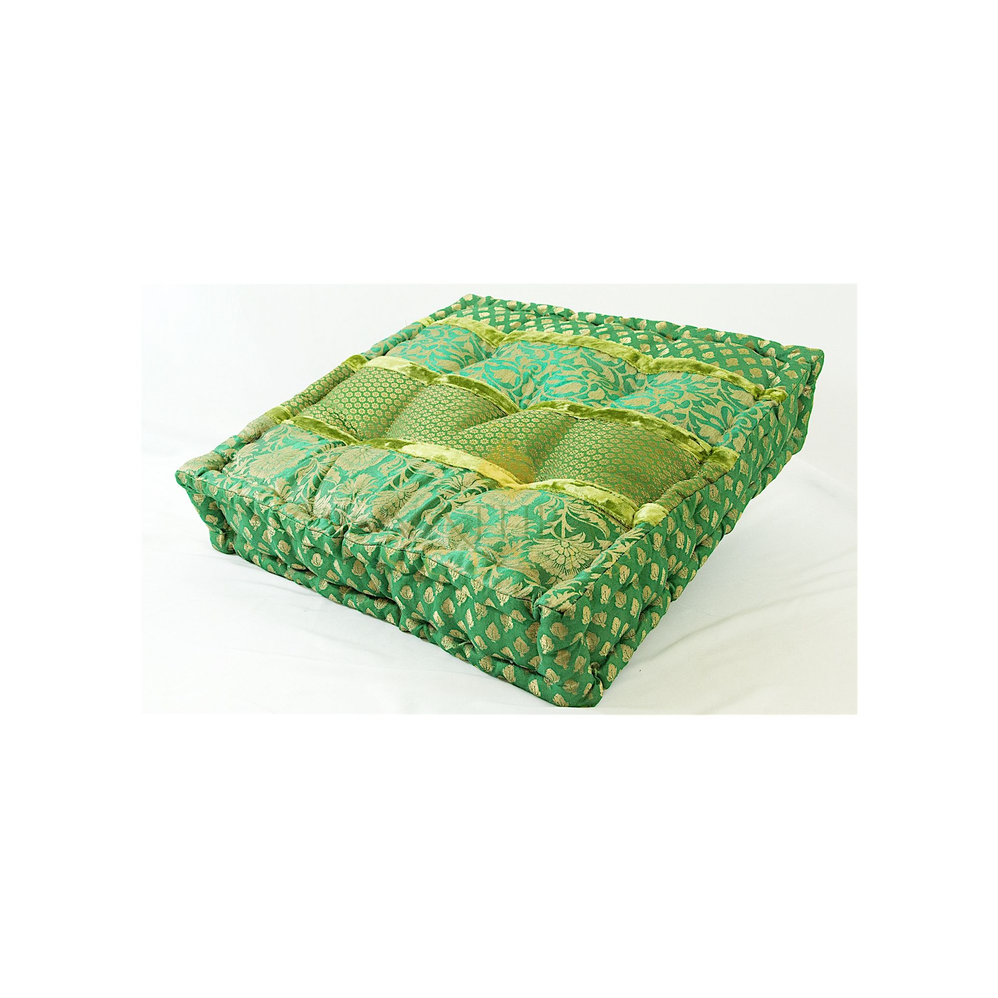 Meditation Cushion Green & Gold