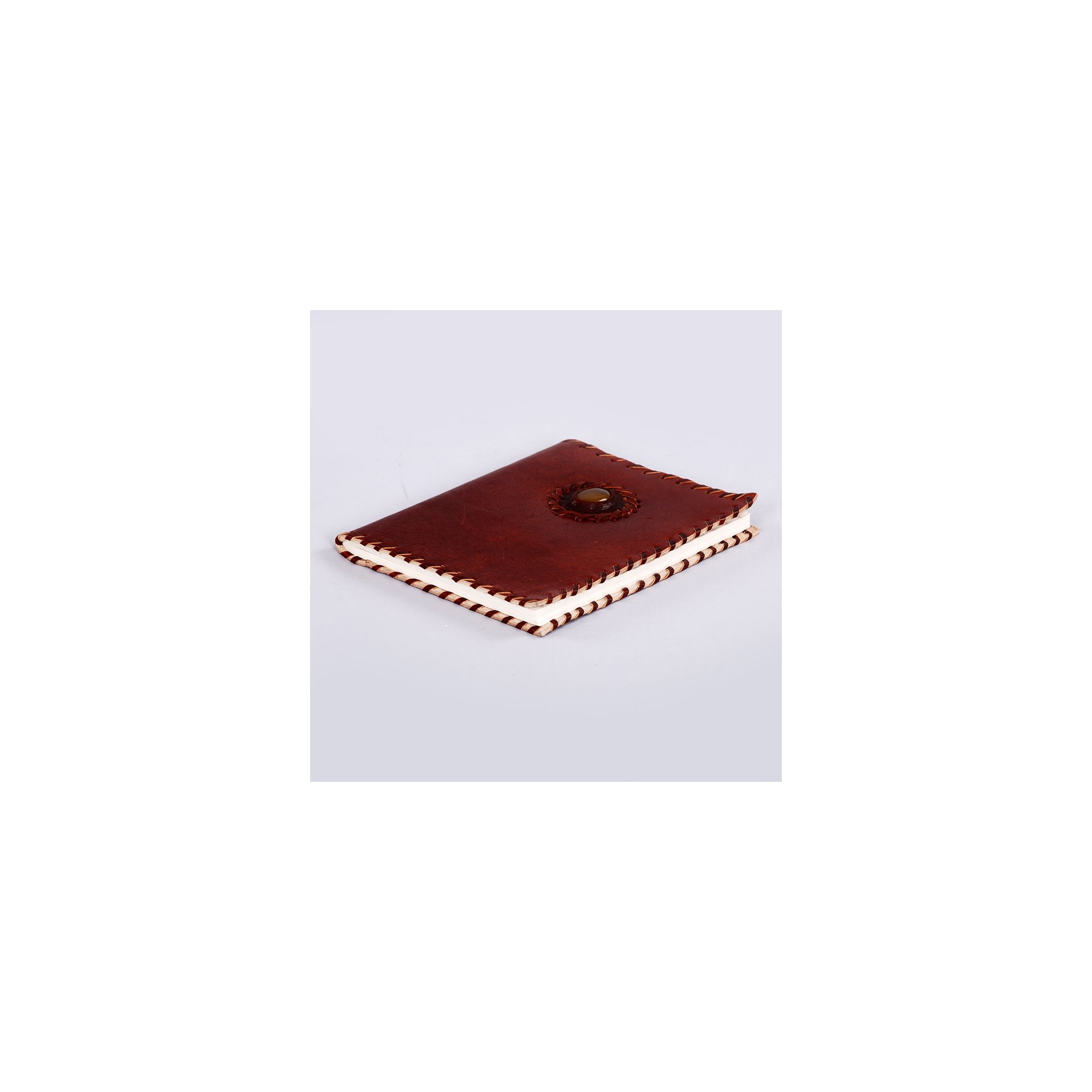 Handmade Leather Journal Sallu Silaii With Stone
