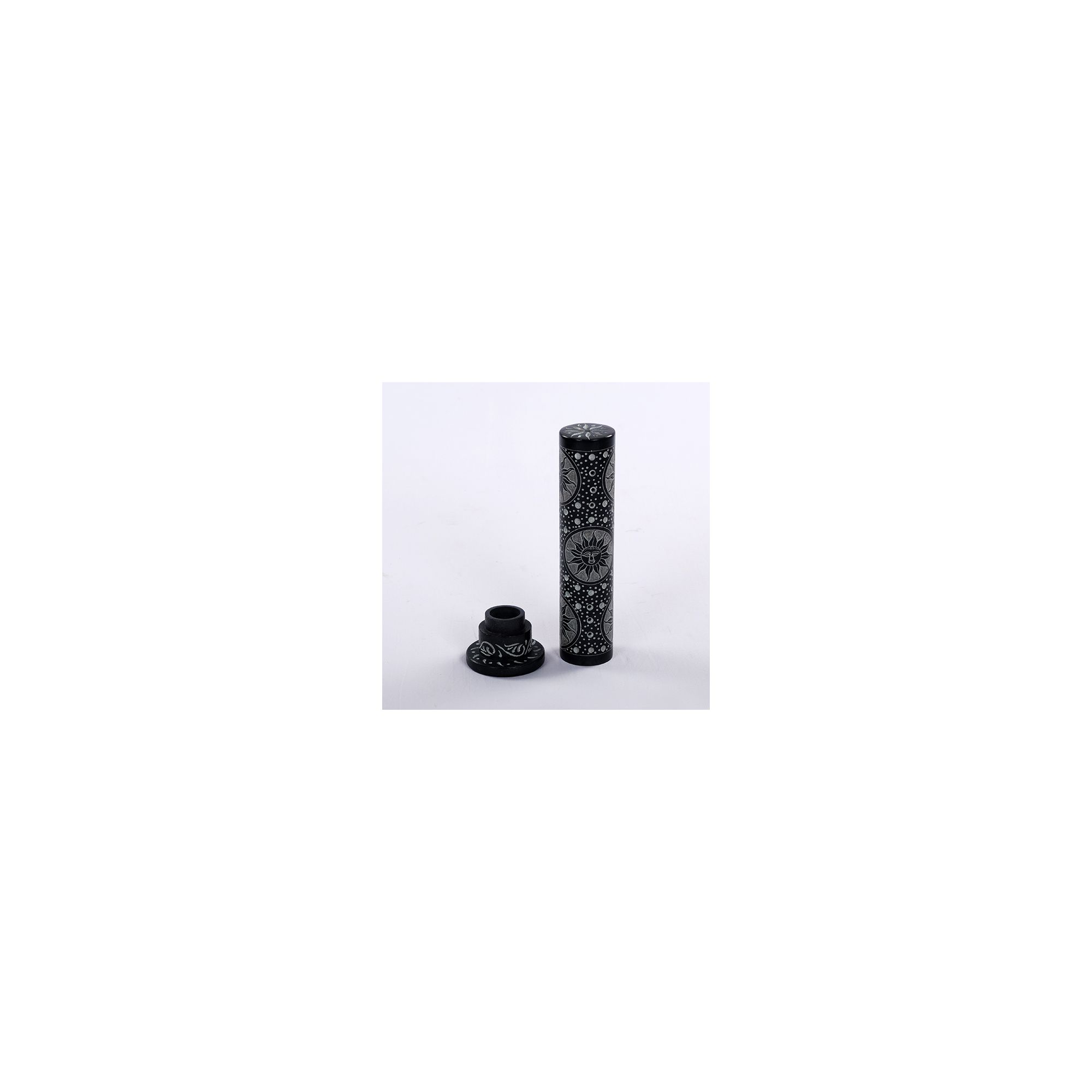 Soapstone Sun Stars Carved Incense Tower #65142