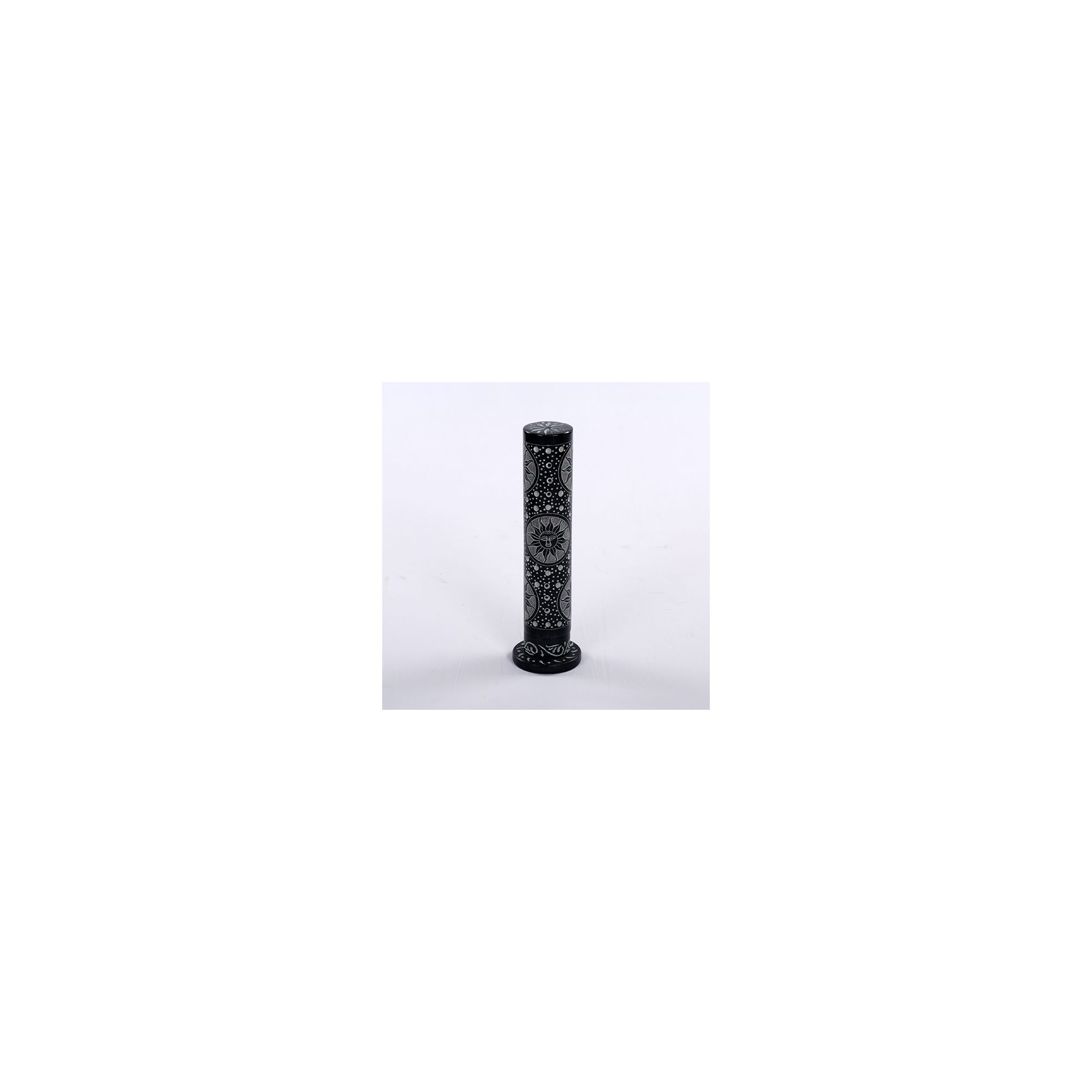 Soapstone Sun Stars Carved Incense Tower #65142