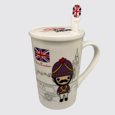 London Mug with Lid & Spoon "Police" #06122