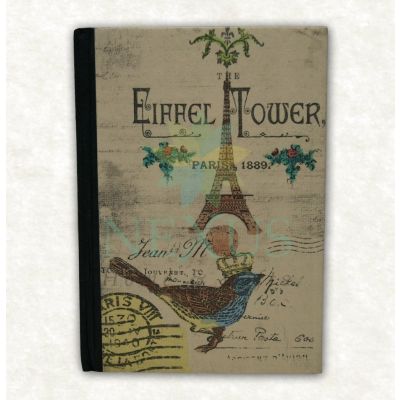 Handmade Eiffel Tower & Bird Notebook