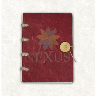 Jute Bound Red Journal With Button