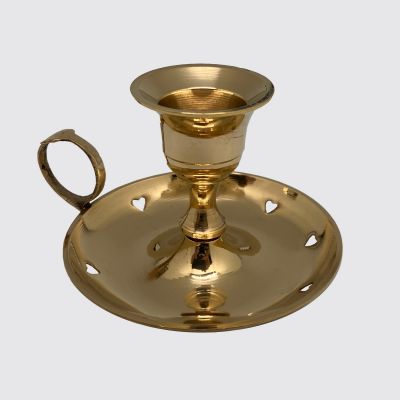 Brass Taper Candle Holder 3" Heart (New) #21115