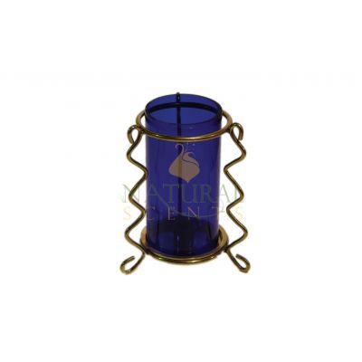 Blue Vase & Golden Brass Votive