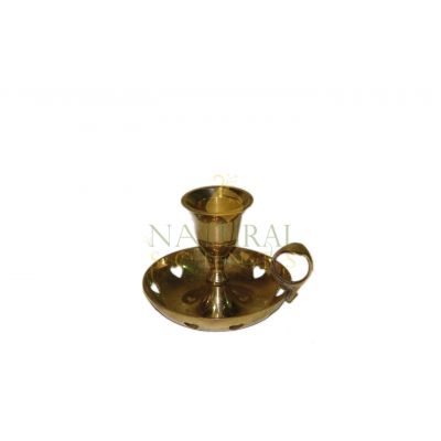  3" Brass Taper Holder with Hearts Design #21125