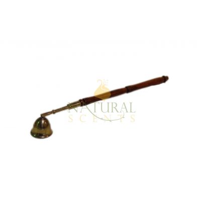 Golden Brass & Wood Candle Snuffer #21328