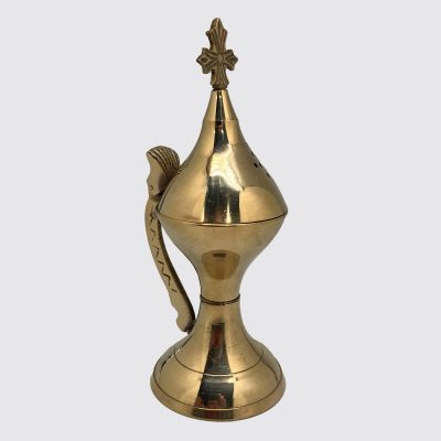 Brass Resin  Charcoal Burner, H: 7'', D: 2.5''' #21342