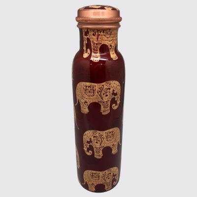 Copper Water Bottle elephant design #53761