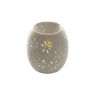 Round White Flower Oil Burner