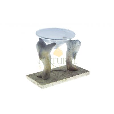 Soapstone Dolphins Oil Burner #65086